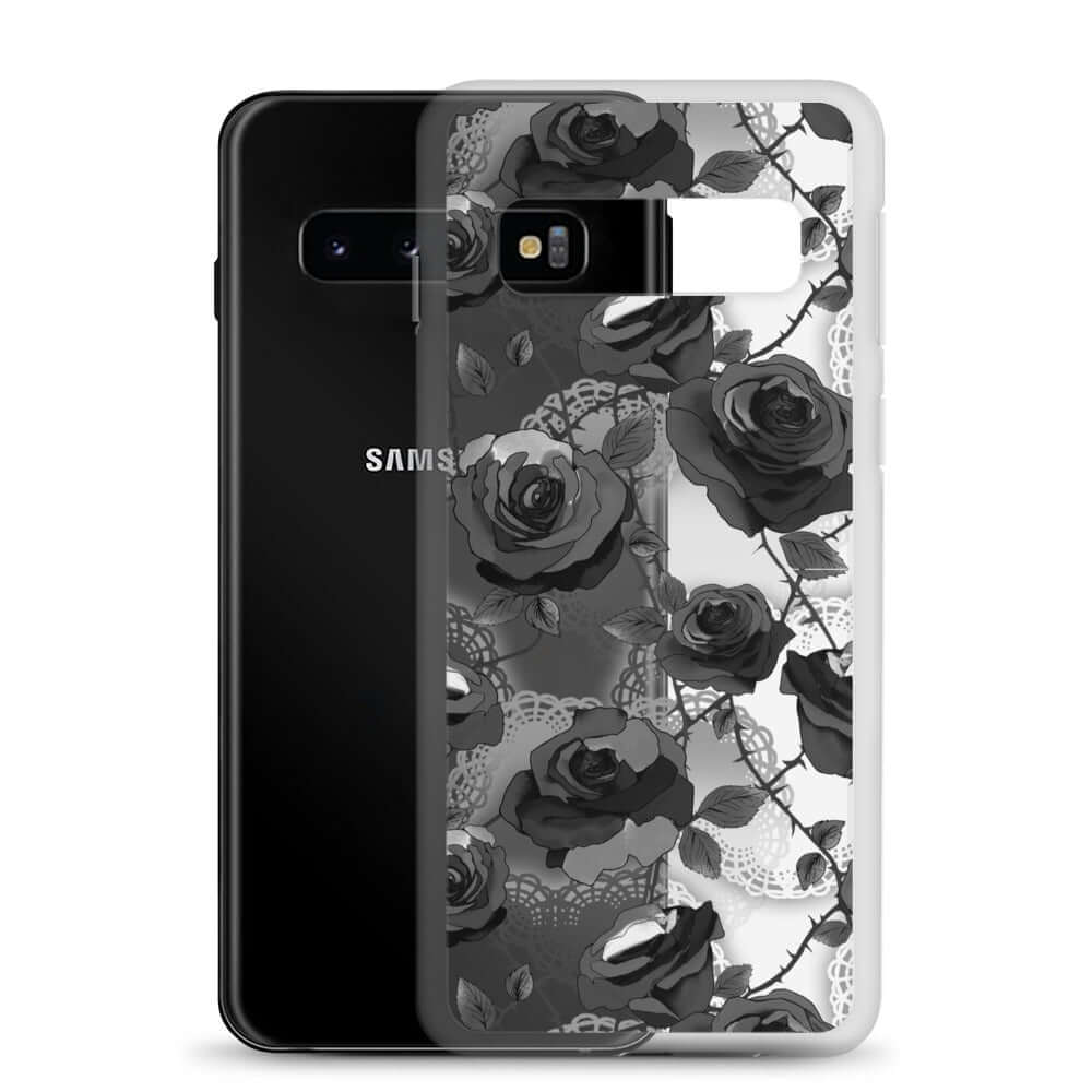 Sleek Enchanted Rose Samsung® Clear Case (Transparent) protects against scratches and dirt while ensuring easy access.