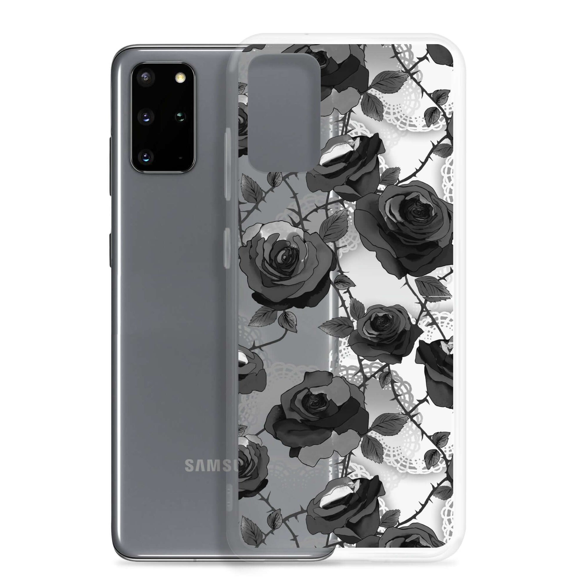 Sleek Enchanted Rose Samsung® Clear Case (Transparent) offers protection with a stylish floral design for your phone.