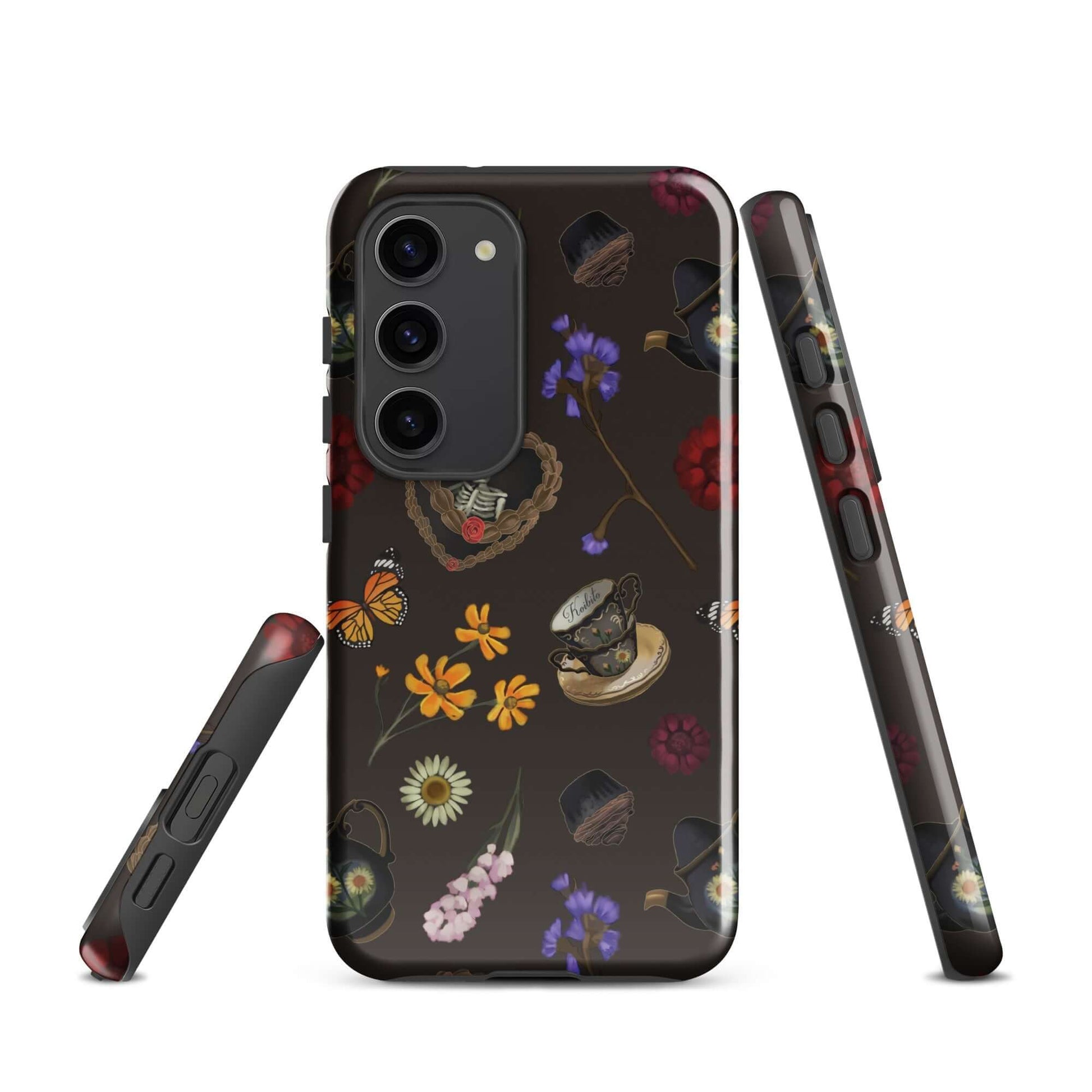 Stylish Gothic Tea Time Samsung® Tough Case featuring floral and vintage motifs, perfect for protection and style.
