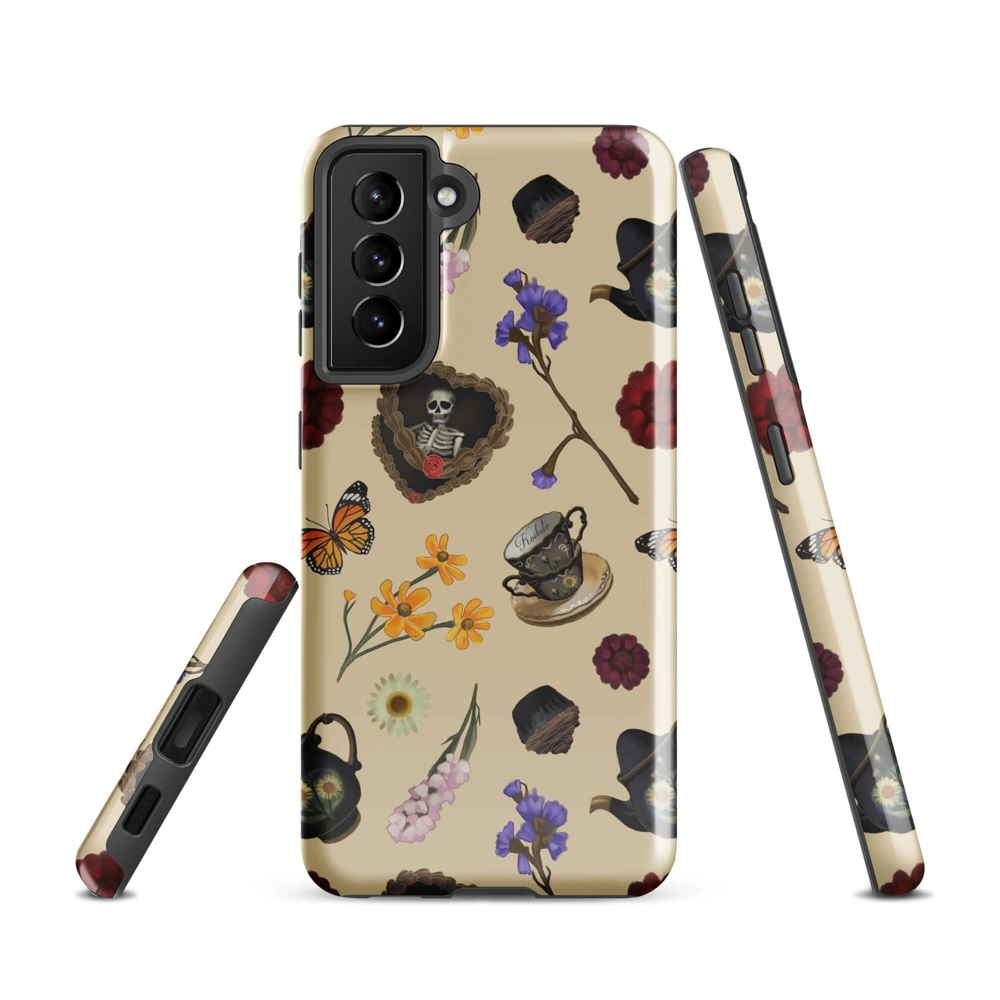 Stylish Gothic Tea Time Samsung® Tough Case featuring intricate designs for ultimate protection and artful flair.