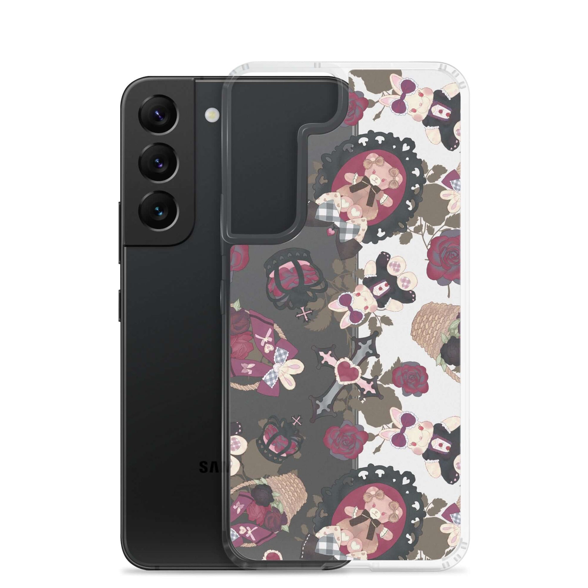 Stylish Gothic Teddy Samsung® Clear Case featuring cute designs, perfect for protecting your phone with flair.