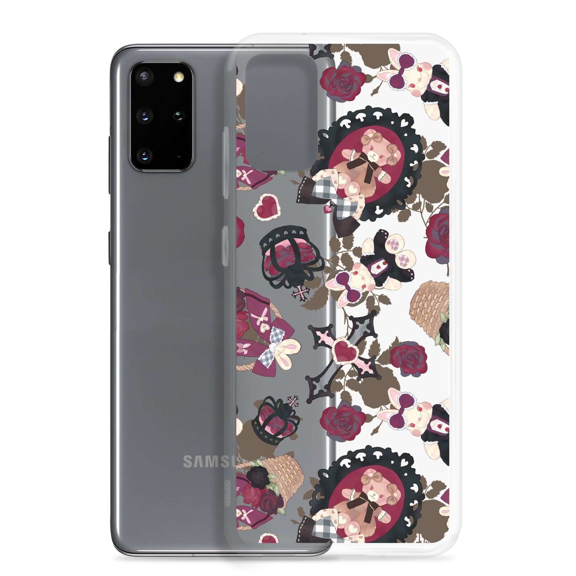 Stylish Gothic Teddy Samsung® Clear Case featuring cute designs to protect your phone from scratches and dust.