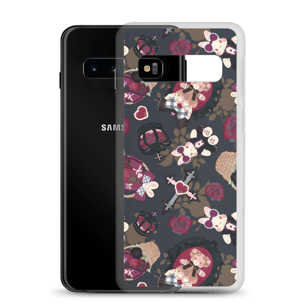 Stylish Gothic Teddy Samsung® Clear Case featuring adorable designs, perfect for protecting your phone in style.