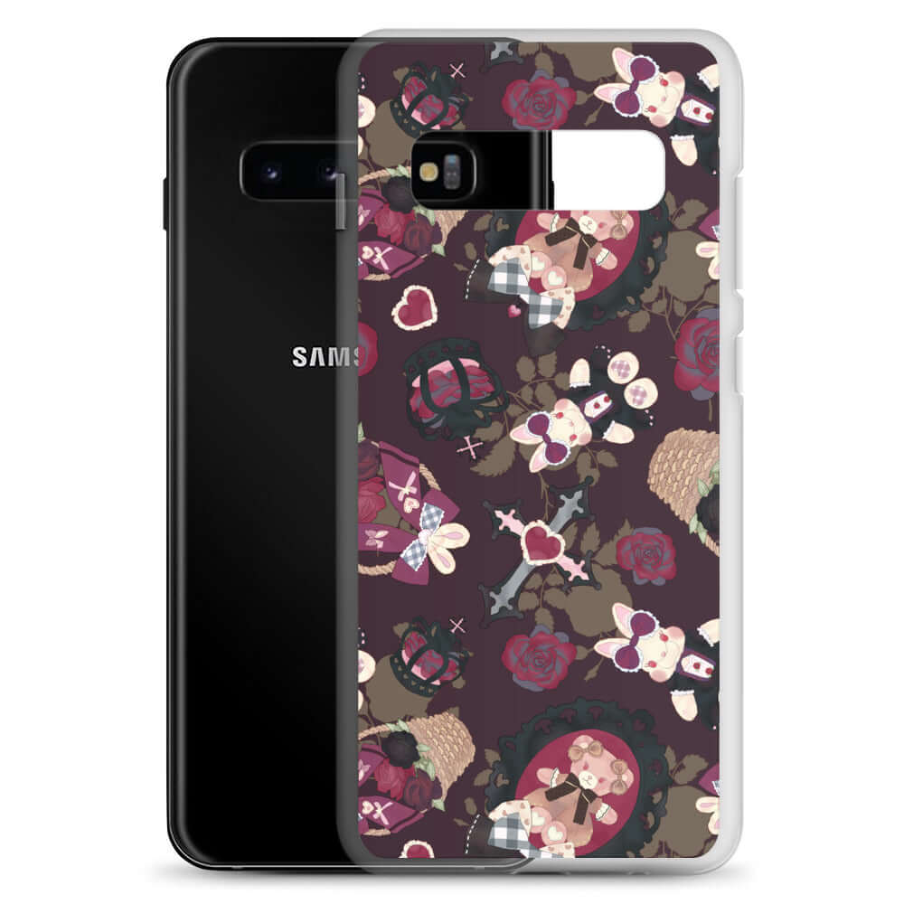 Stylish Gothic Teddy Samsung® Clear Case featuring adorable designs, perfect for protecting your phone in style.