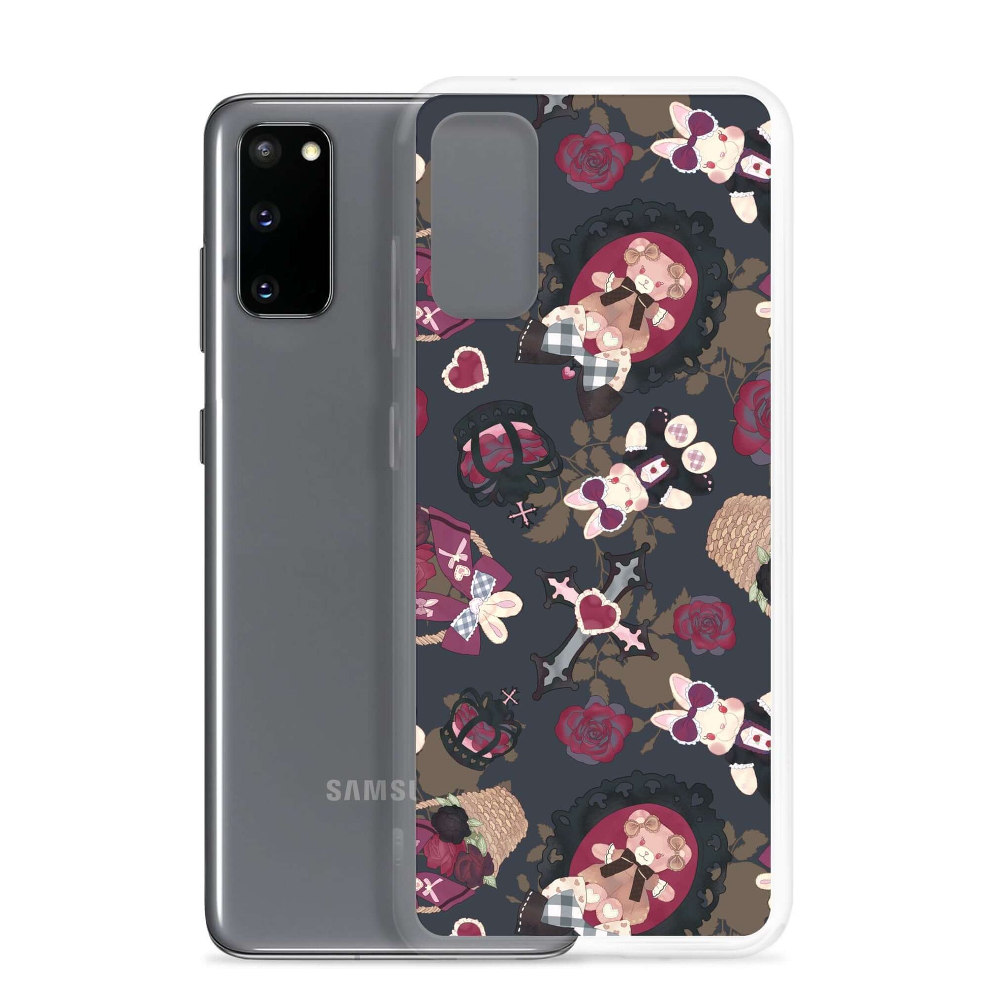 Stylish Gothic Teddy Samsung® Clear Case features a unique design, ensuring your phone stays safe and fashionable.
