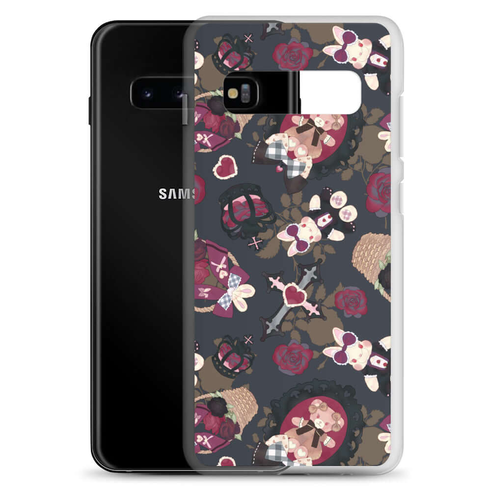 Stylish Gothic Teddy Samsung® Clear Case designed to protect against scratches while enhancing your look.