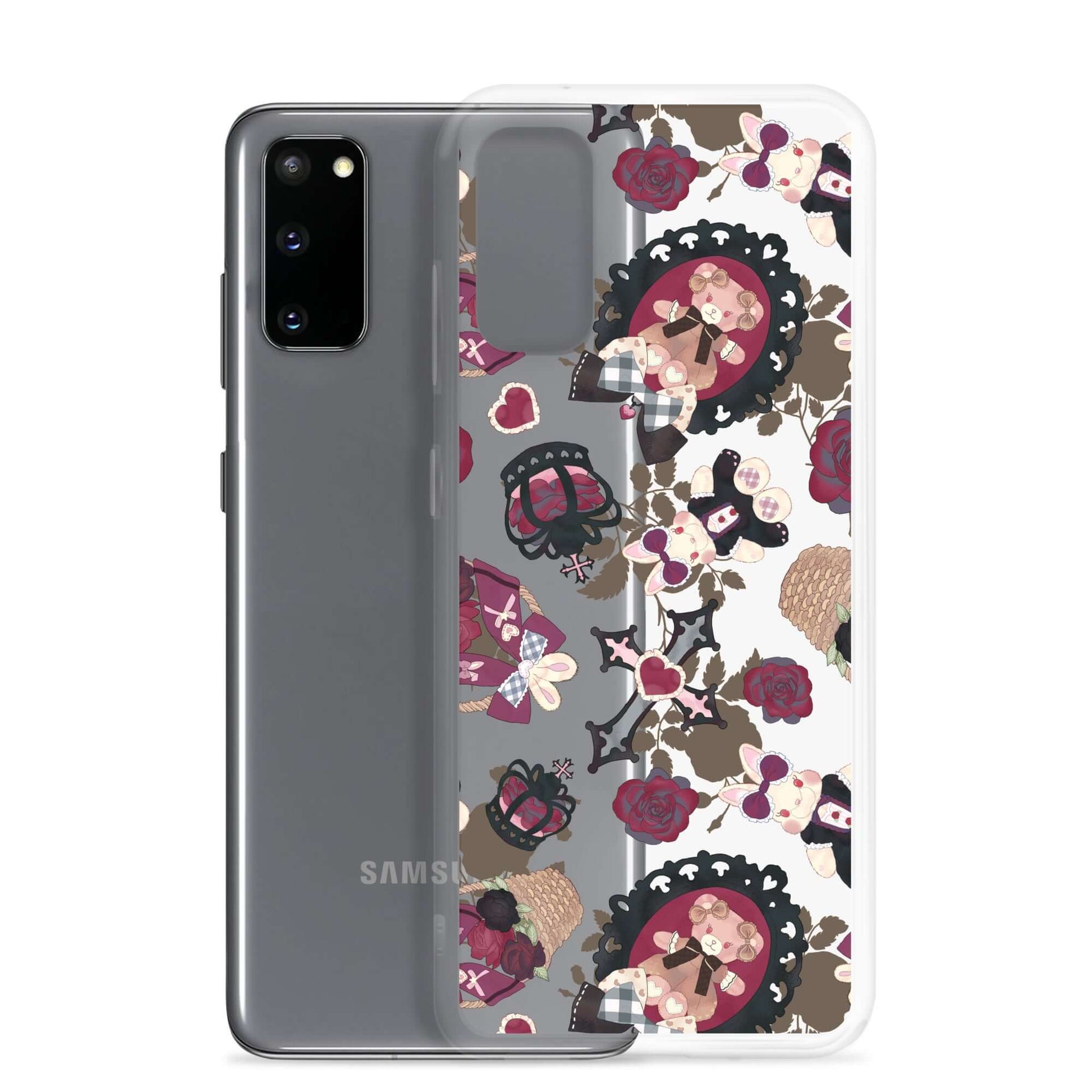 Stylish Gothic Teddy Samsung® Clear Case protects your phone while adding a cute touch to any outfit.