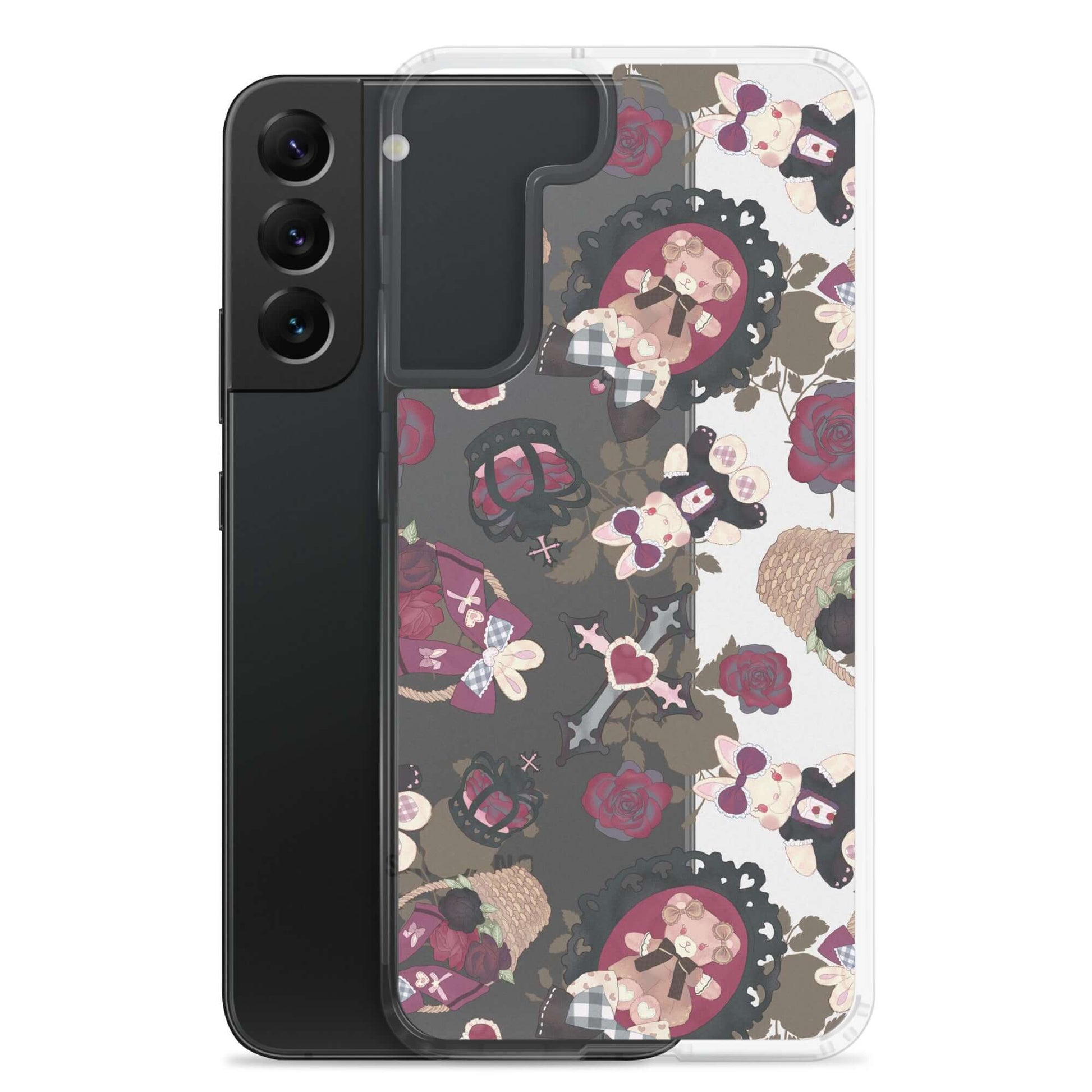 Stylishly protect your phone with the Gothic Teddy Samsung® Clear Case, featuring adorable teddy bear designs.