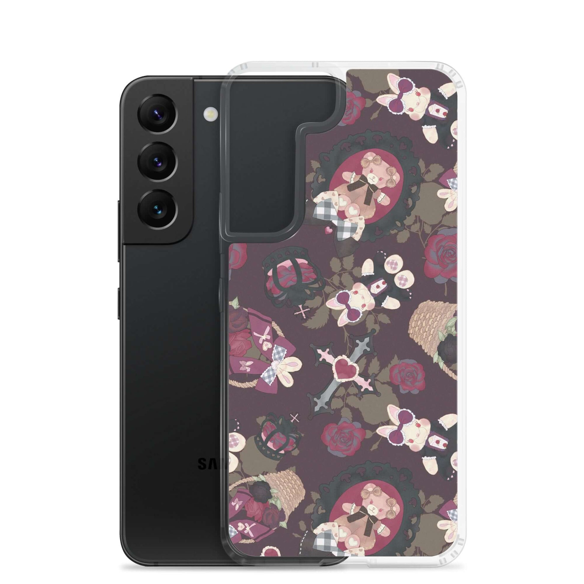 Stylish Gothic Teddy Samsung® Clear Case offers protection with a chic design, perfect for any outfit.
