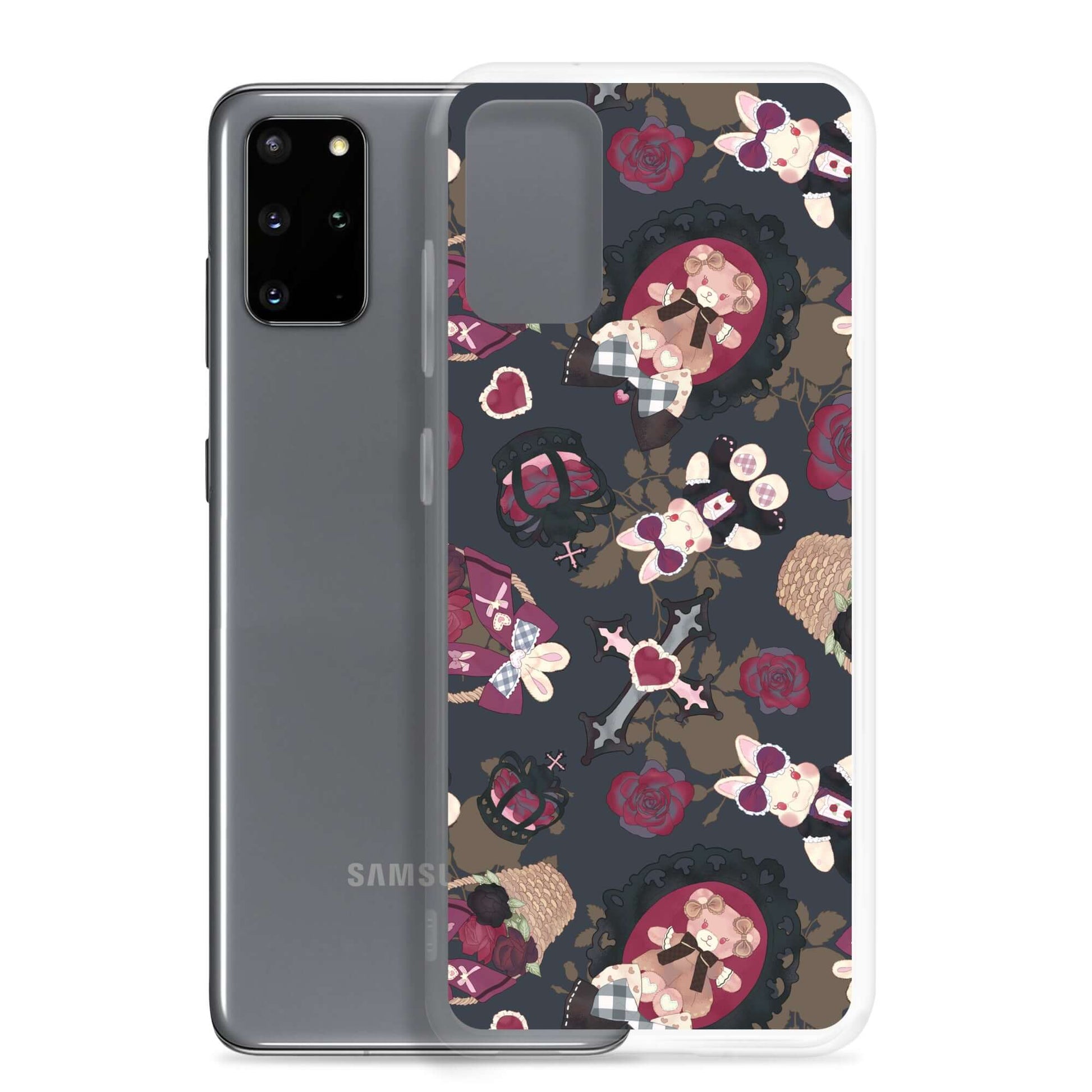 Stylish Gothic Teddy Samsung® Clear Case features cute designs, protecting your phone while enhancing your look.