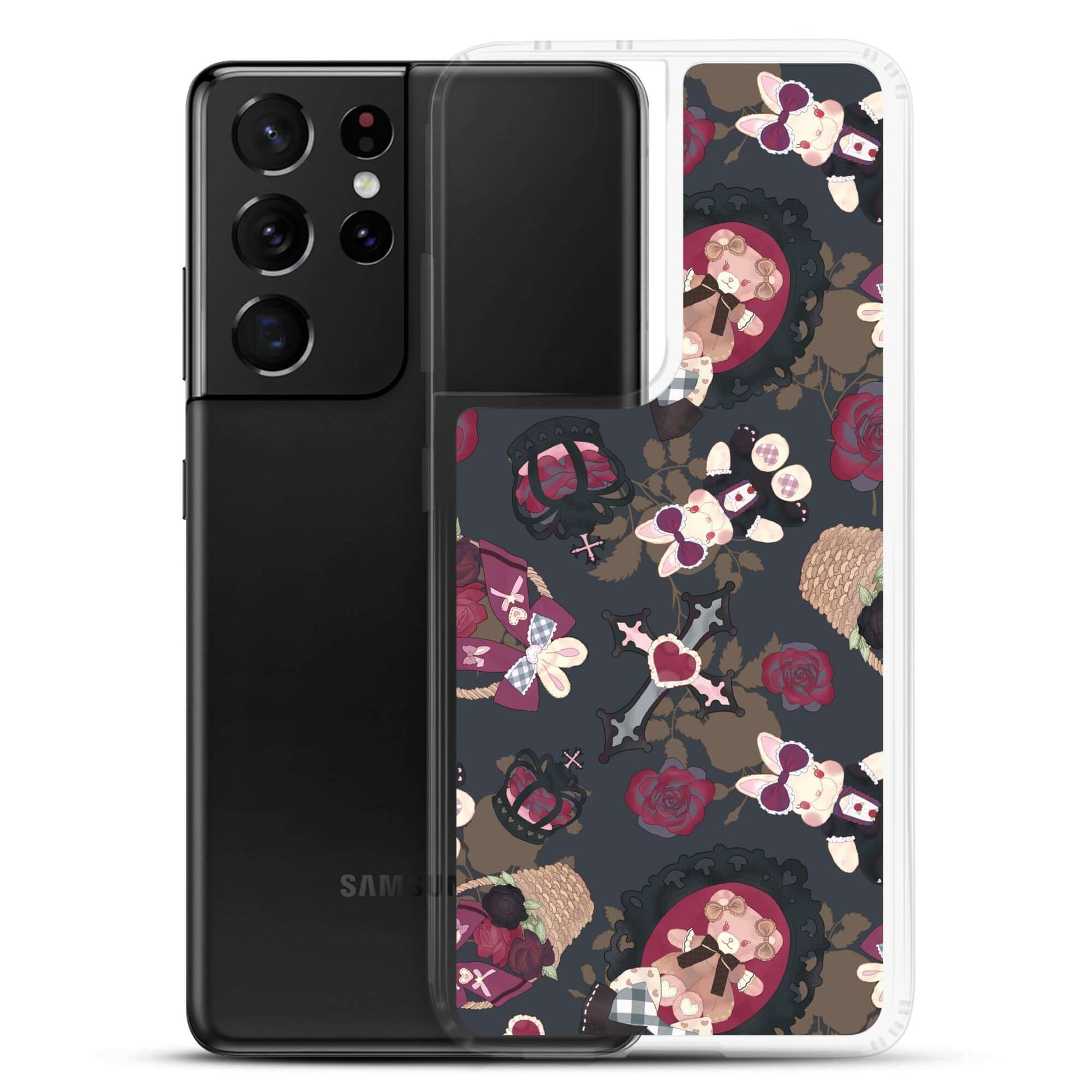 Stylish Gothic Teddy Samsung® Clear Case protects your phone while enhancing your outfit with a unique design.