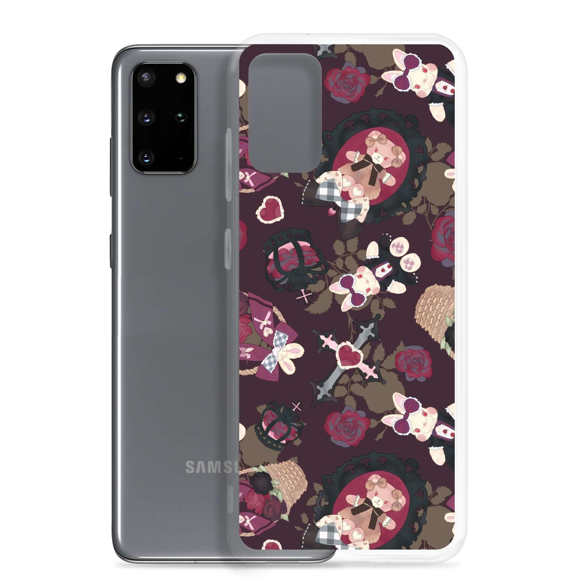 Stylish Gothic Teddy Samsung® Clear Case featuring unique designs, perfect for protecting your phone in style.