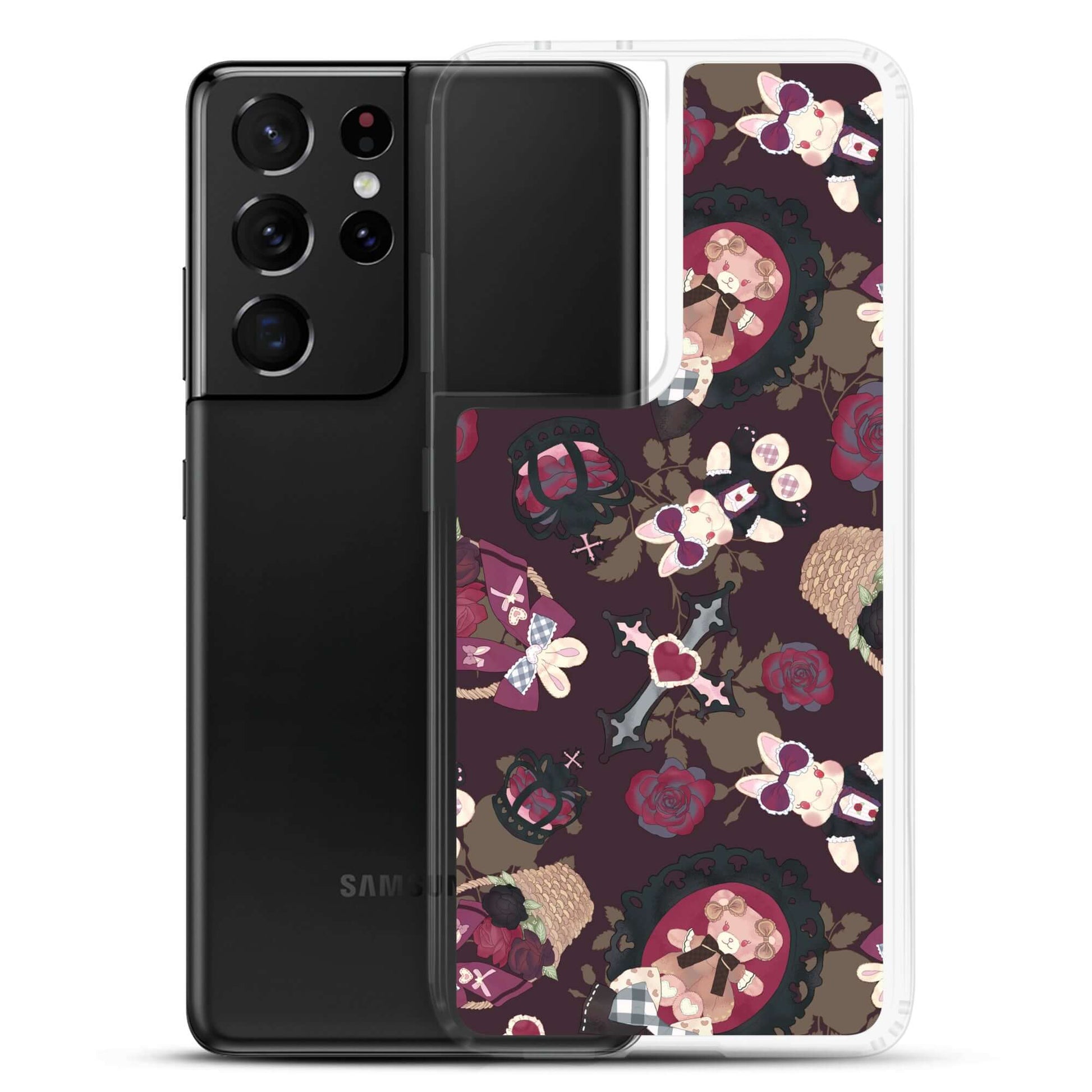 Stylish Gothic Teddy Samsung® Clear Case offers protection while showcasing adorable design for any outfit.