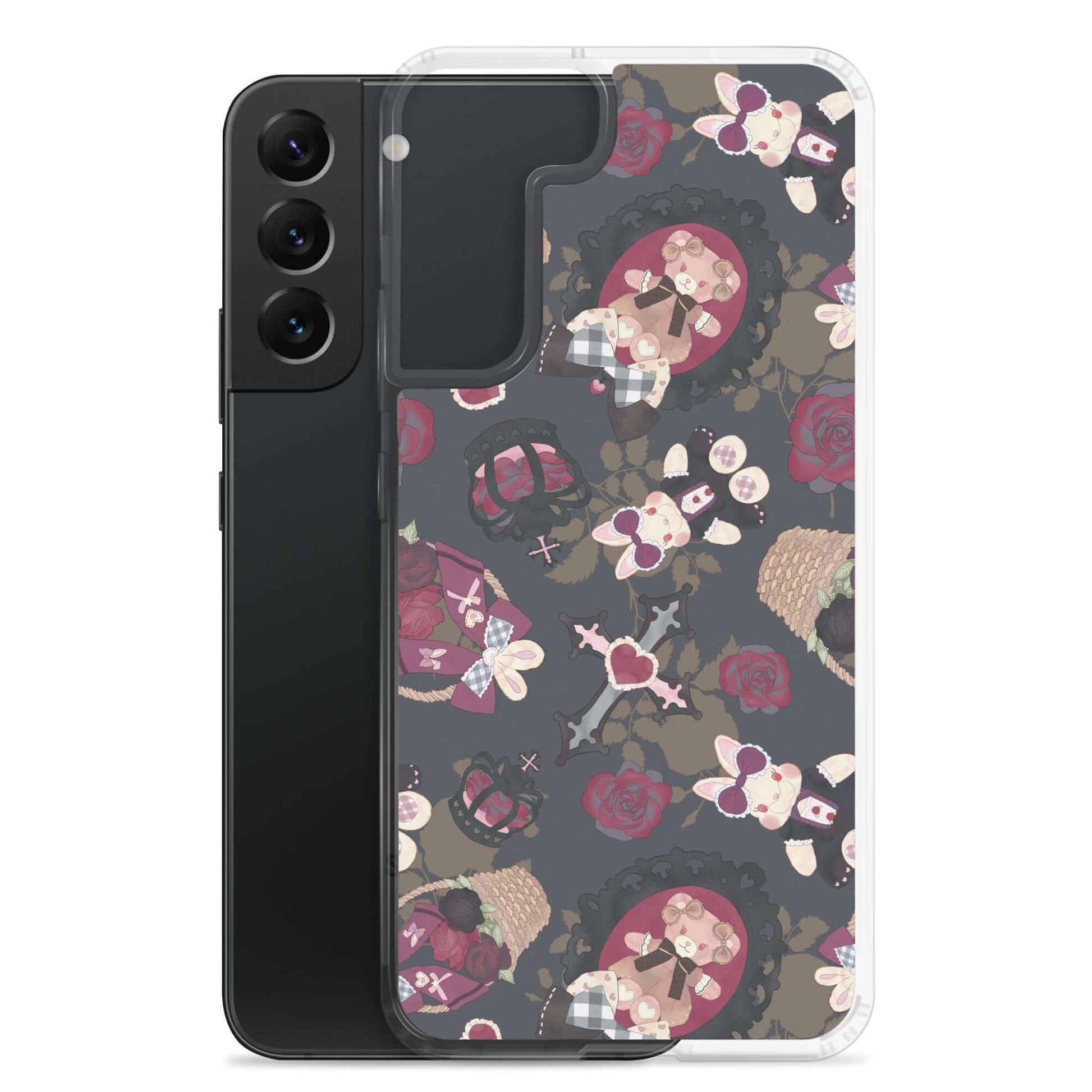 Stylish Gothic Teddy Samsung® Clear Case featuring adorable designs, protecting your phone from scratches and dirt.