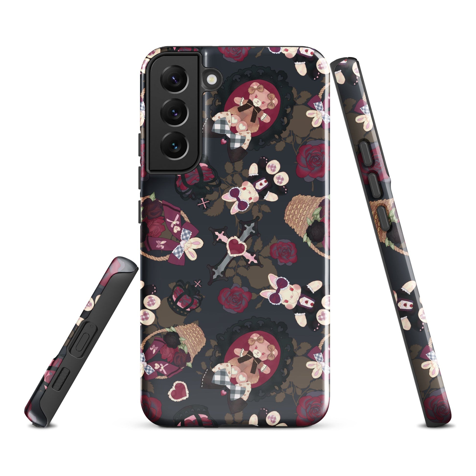 Stylish Gothic Teddy Samsung® Tough Case featuring a unique design for impact resistance and added protection.