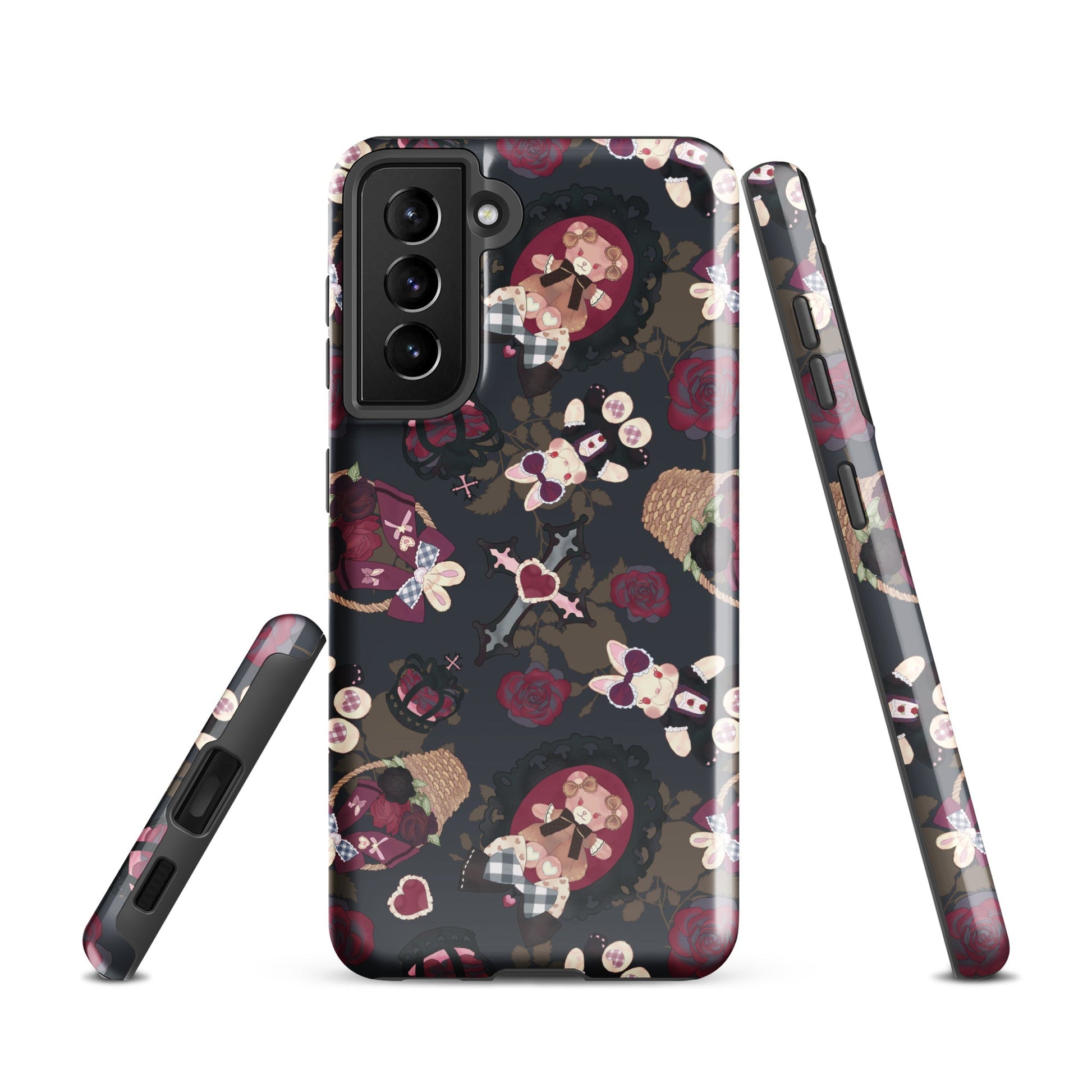 Stylish Gothic Teddy Samsung® Tough Case featuring durable, shock-absorbing design for ultimate phone protection.