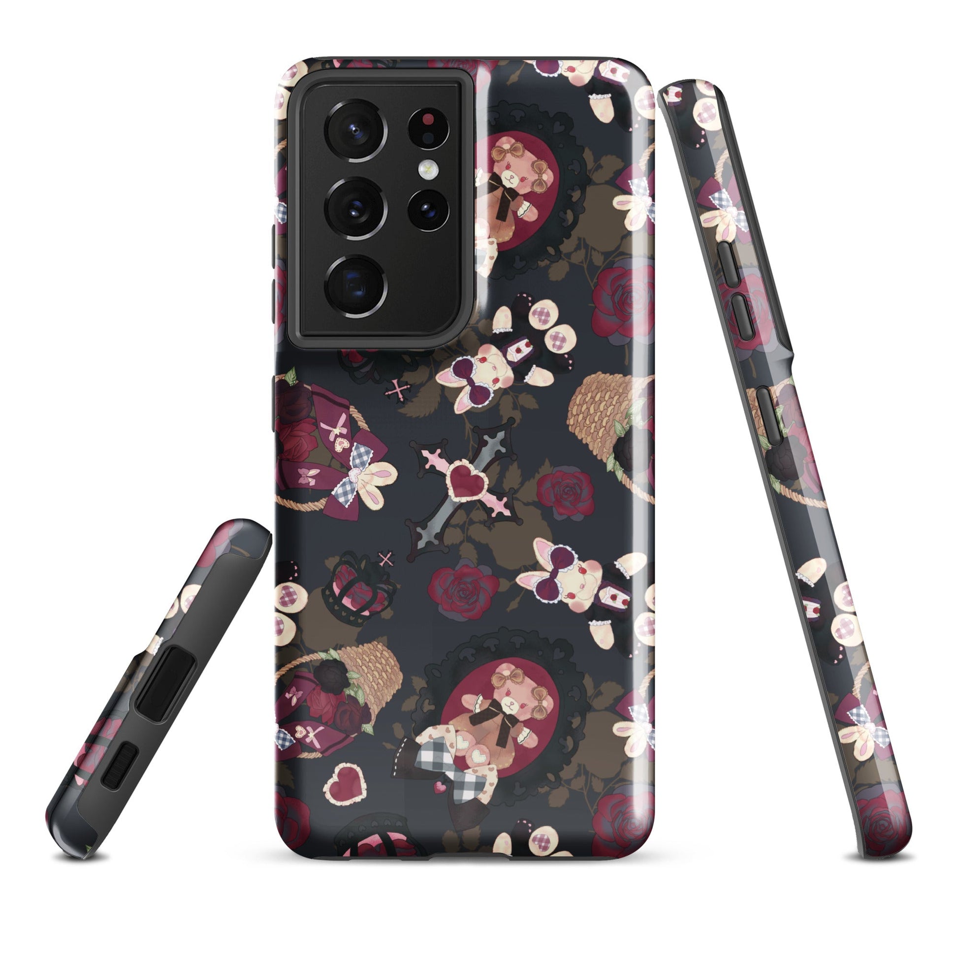 Gothic Teddy Samsung® Tough Case features a stylish design, offering durable, impact-resistant protection for your phone.