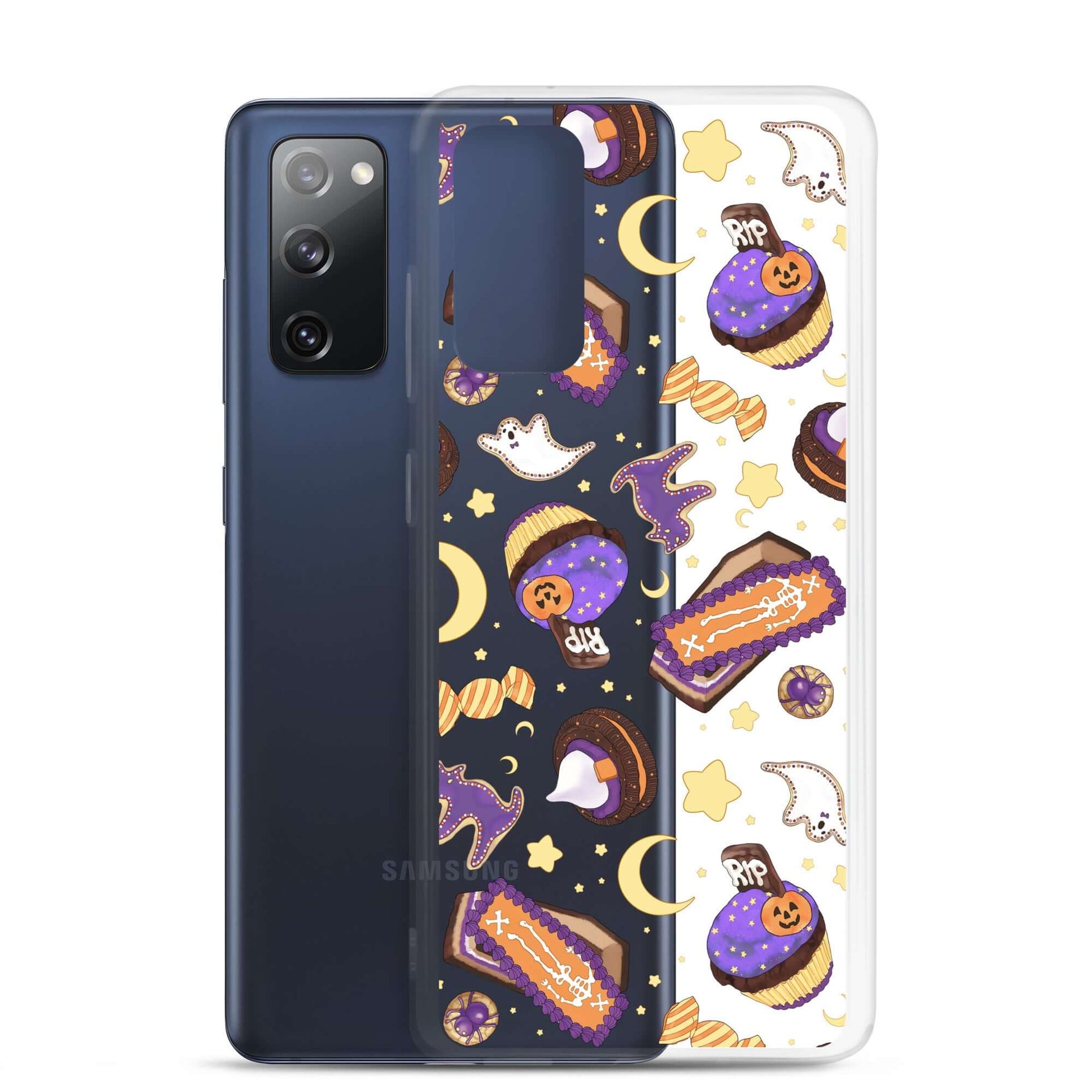 Protect your phone in style with the Halloween Treat Samsung® Clear Case, featuring fun Halloween-themed designs.