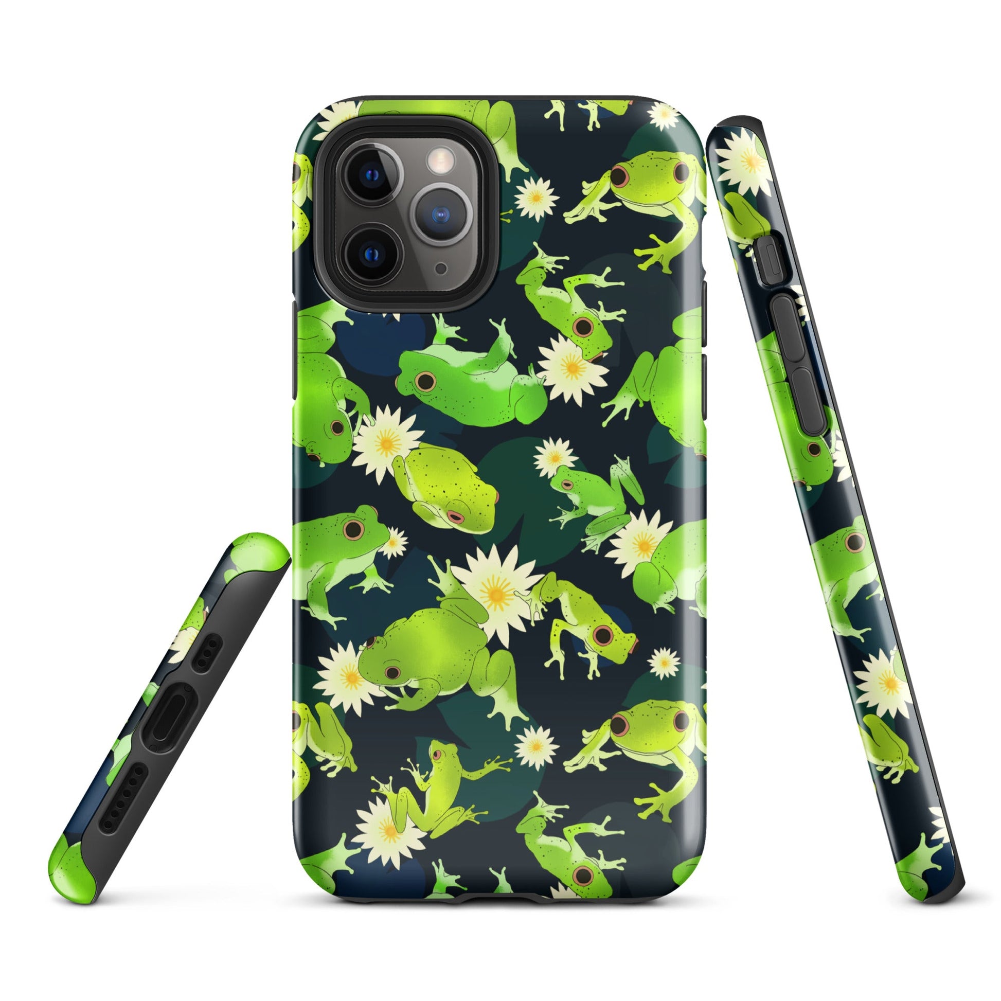 Kero-kero iPhone® Tough Case features a vibrant frog design, perfect for stylish, year-round phone protection.