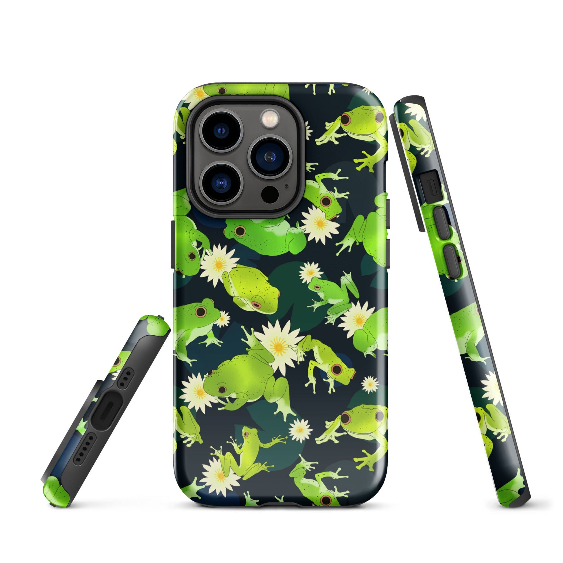 Stylish Kero-kero iPhone® Tough Case with a vibrant frog design offers durable protection for your device.