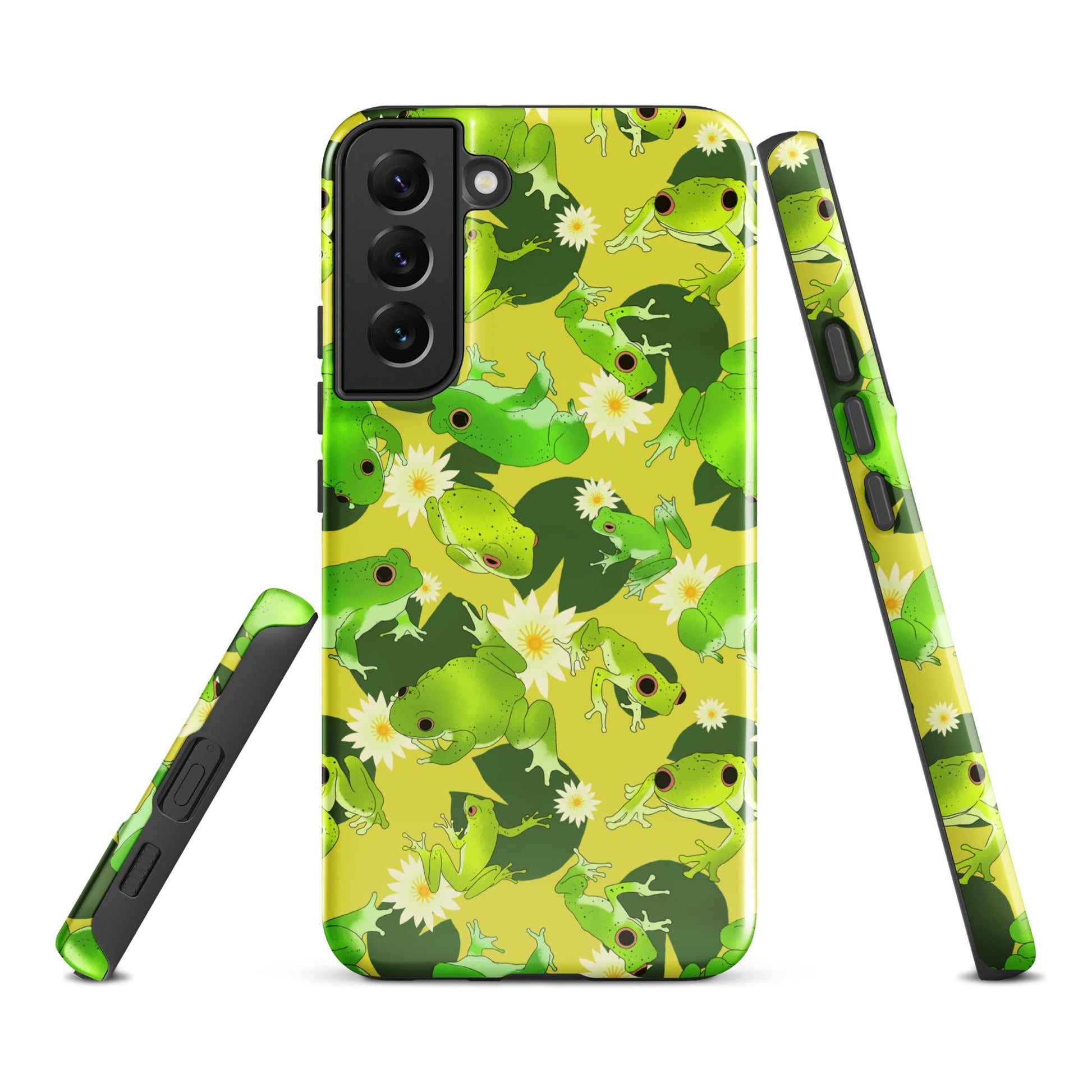 Kero-kero Samsung® Tough Case features vibrant frog designs, ensuring style and protection for your phone.