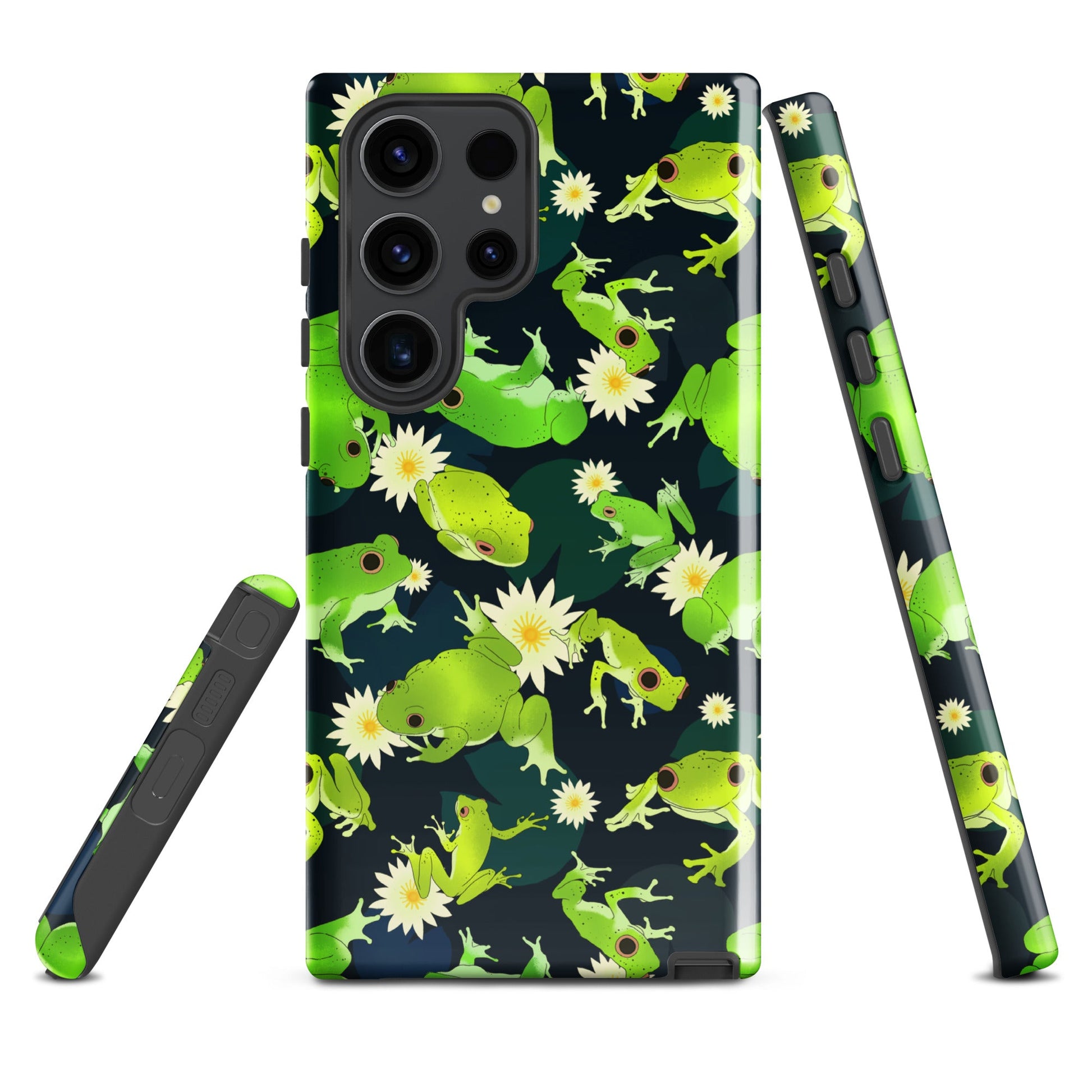 Kero-kero Samsung® Tough Case features vibrant frog designs, offering durable, stylish protection for your phone.