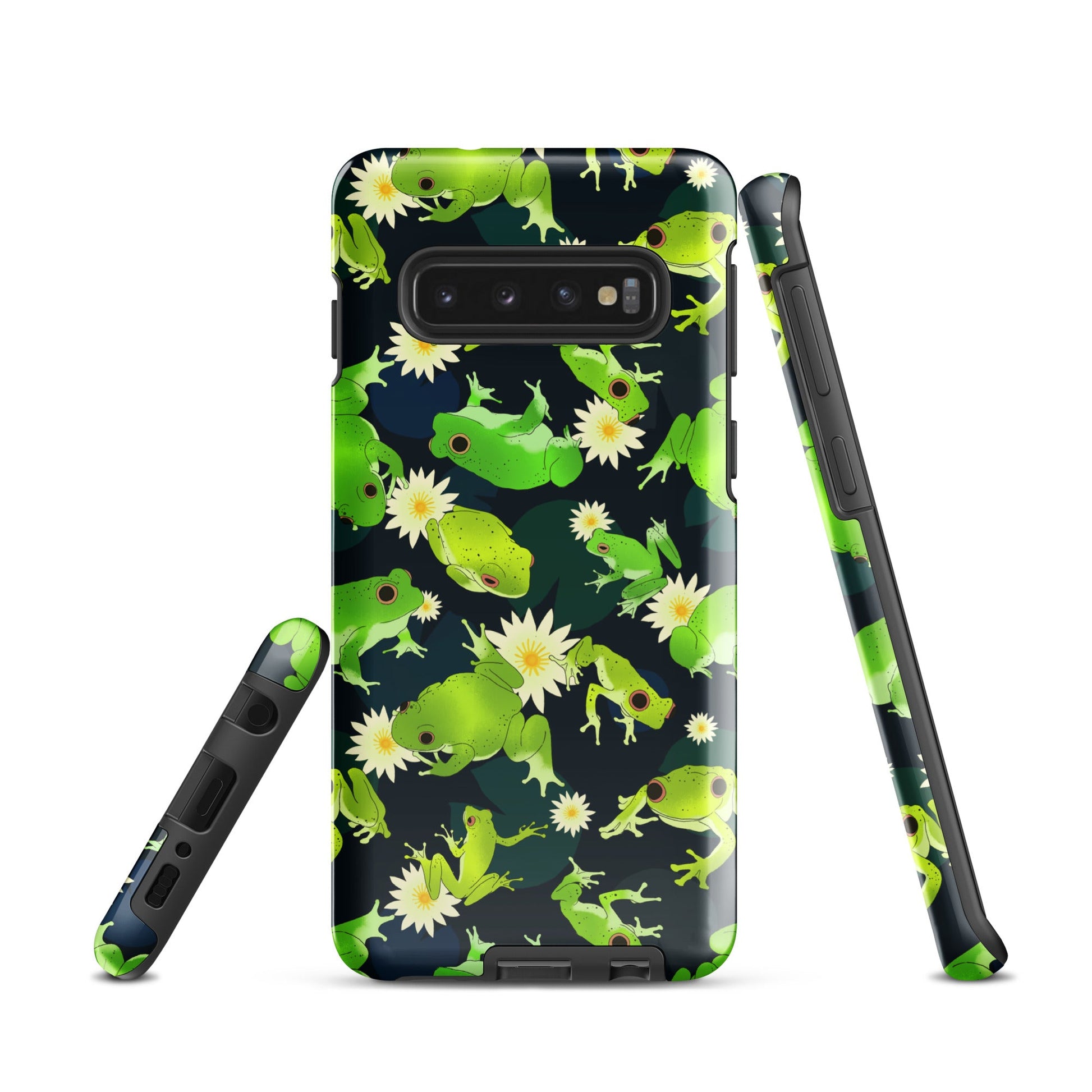 Kero-kero Samsung® Tough Case features vibrant frog designs, ensuring style and protection for your phone.