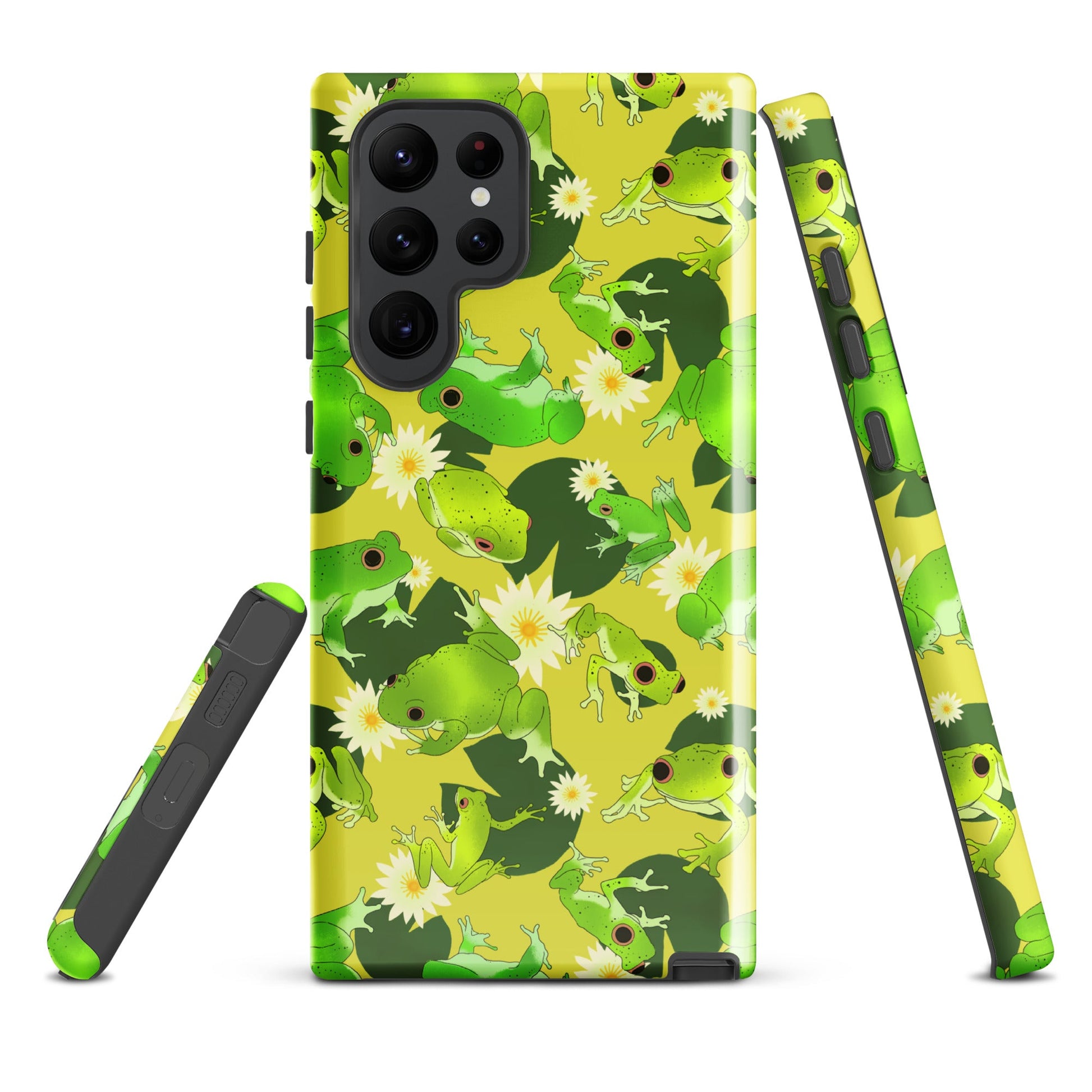 Kero-kero Samsung® Tough Case features vibrant frog designs, offering durability and style for your phone protection.