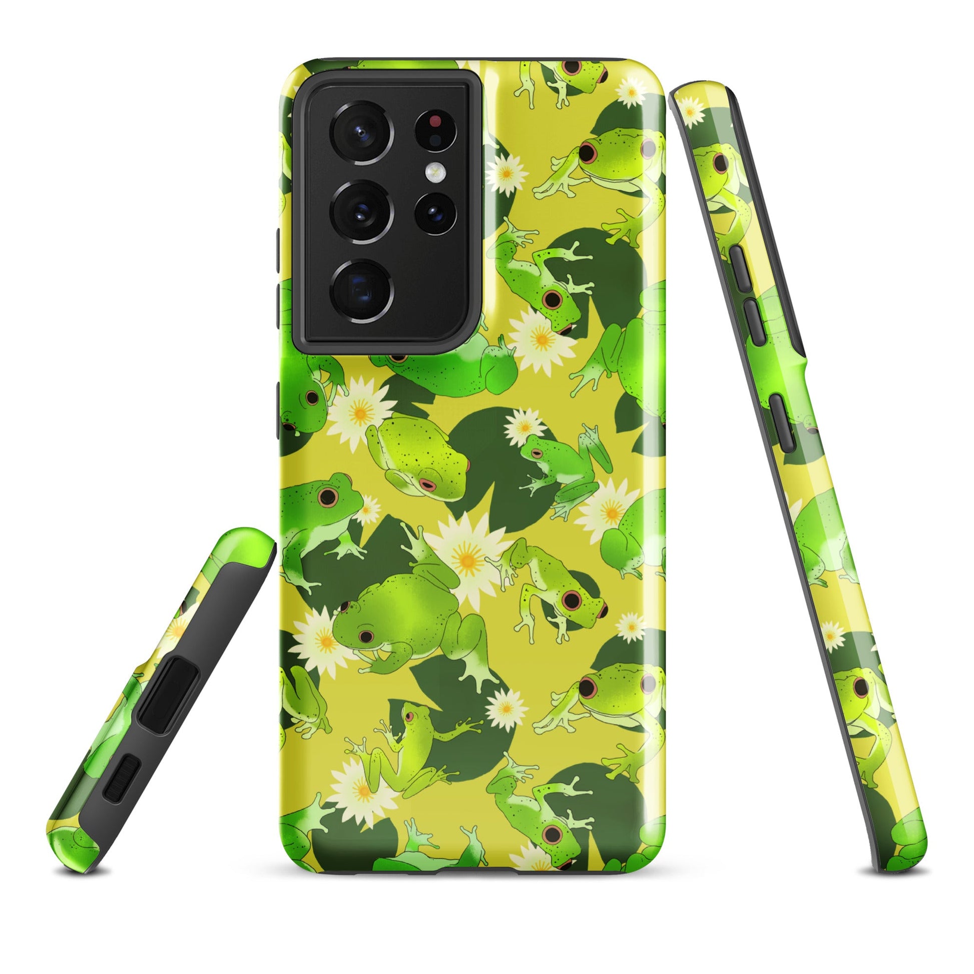 Kero-kero Samsung® Tough Case features vibrant frog designs, offering stylish protection for your phone.