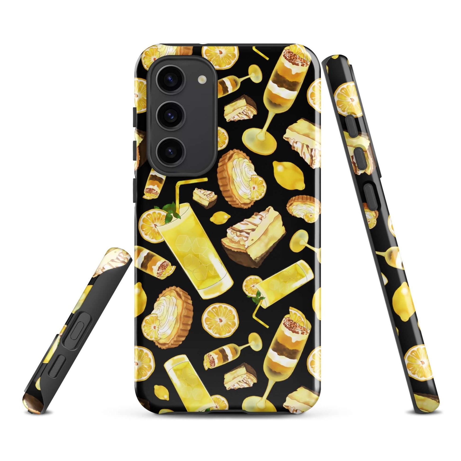 Lemon Samsung® Tough Case features a vibrant lemon design, combining style with durable protection for your phone.