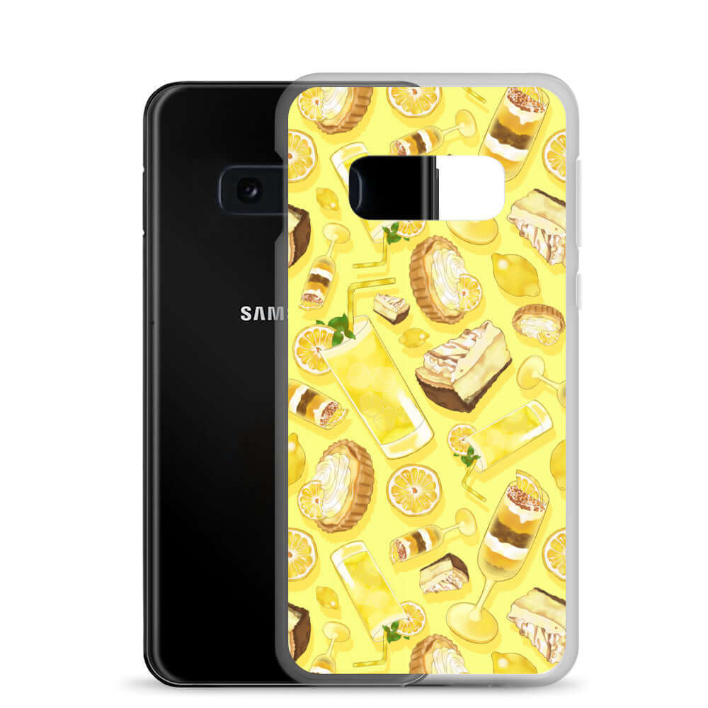 Protect your phone stylishly with the Lemon Samsung® Clear Case, featuring a vibrant, delicious lemon design.