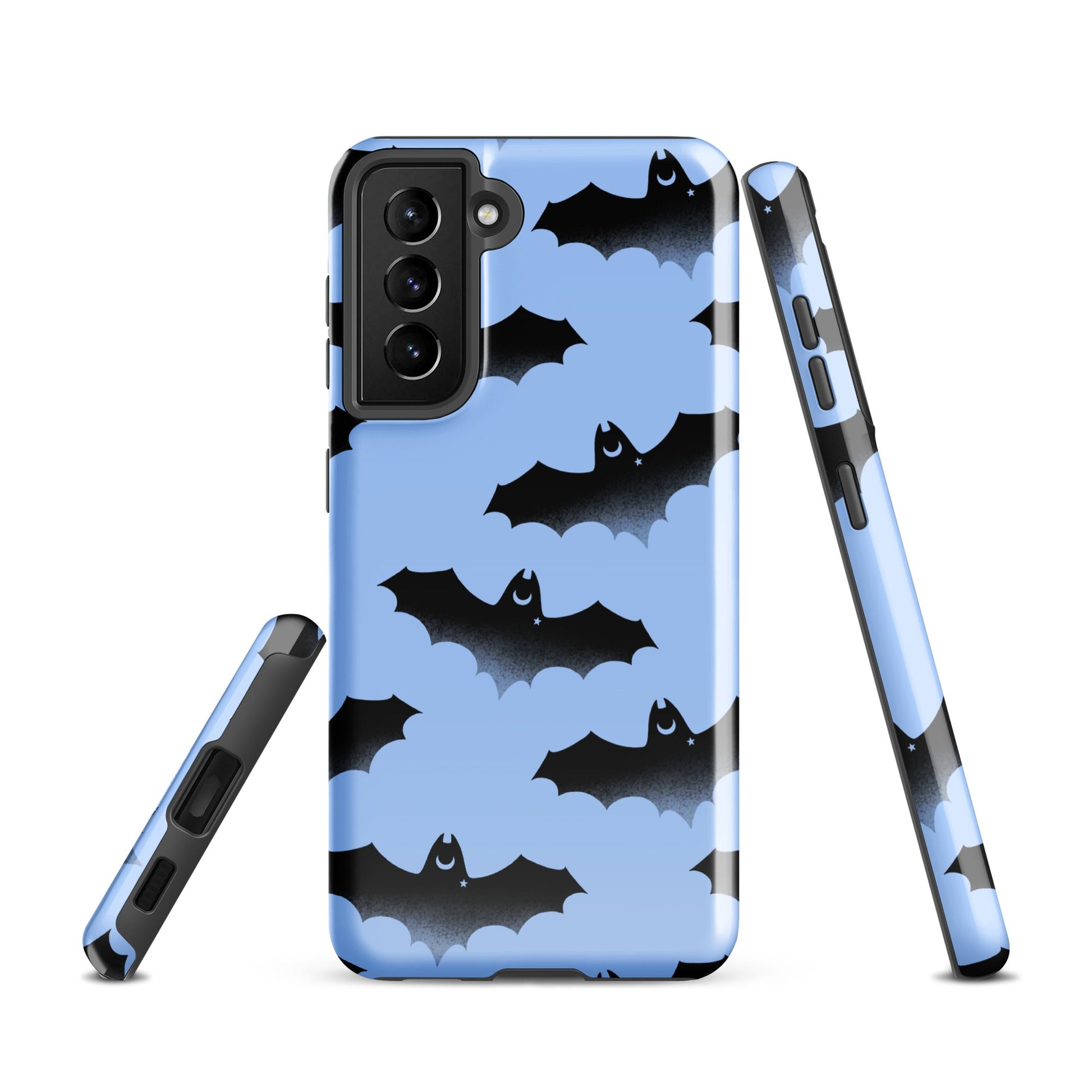 Stylish Lilith Samsung® Tough Case featuring a bat design, combining art with impact-resistant protection.