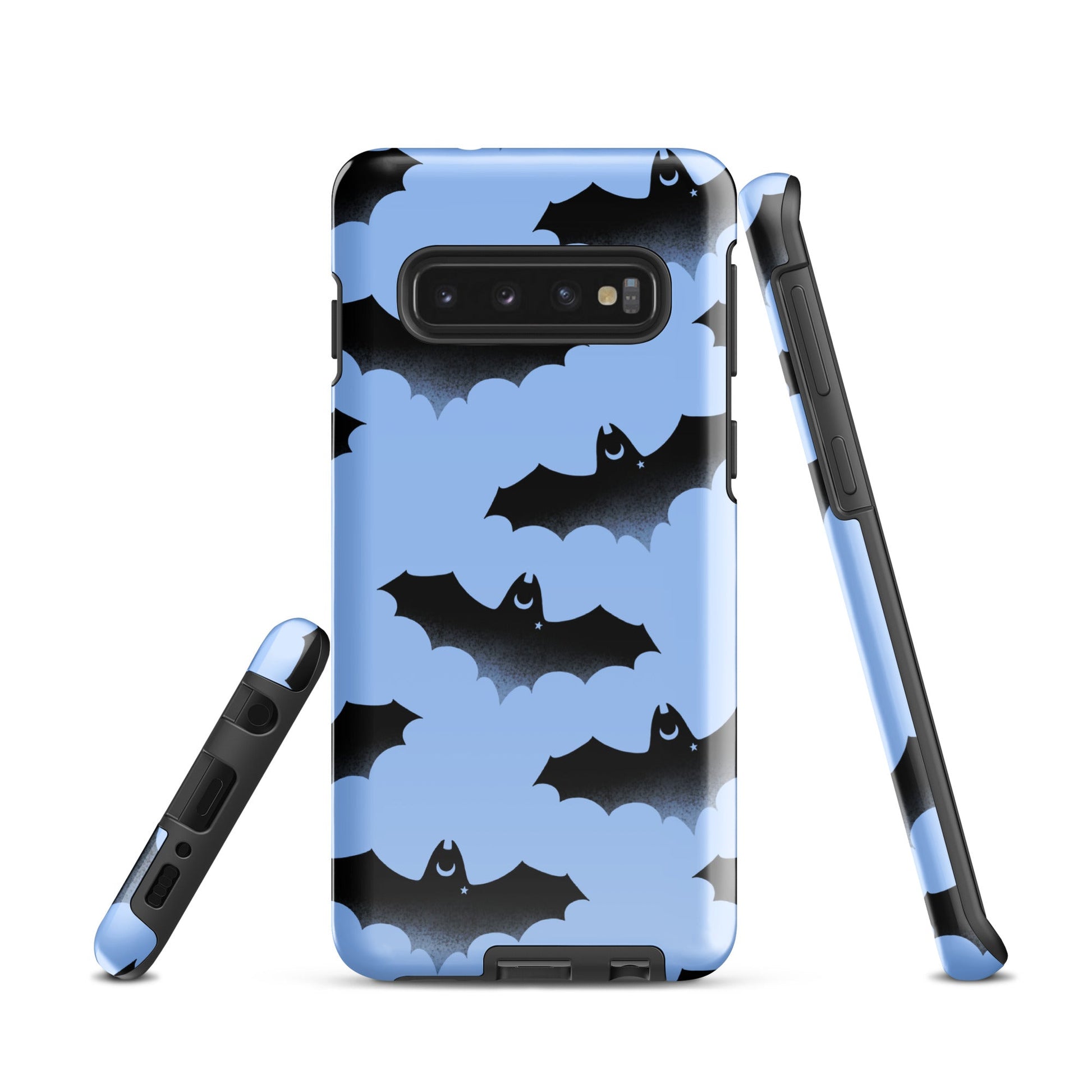 Stylish Lilith Samsung® Tough Case featuring a bat design, offering impact resistance and dual-layer durability.