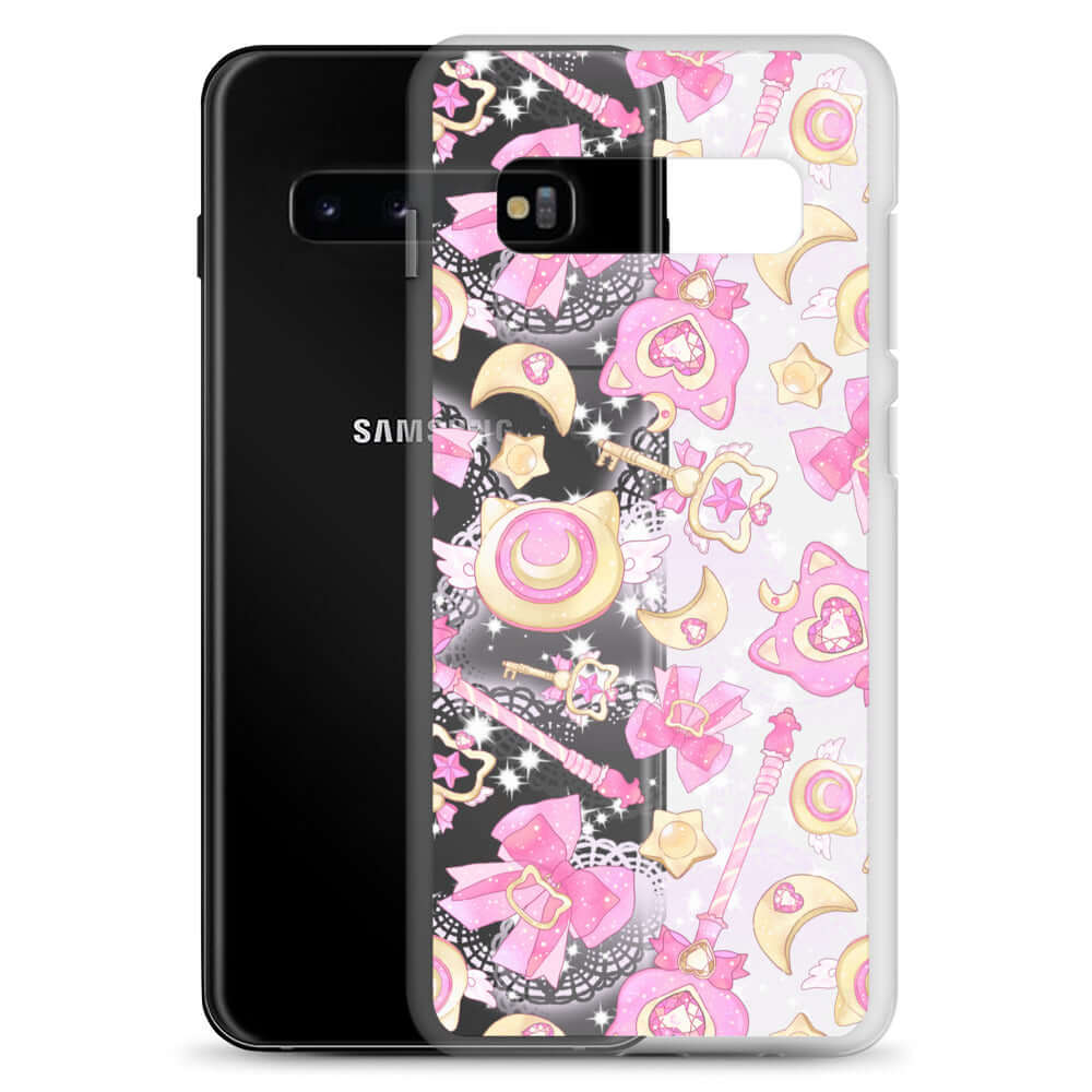 Protect your phone in style with the Magical Girl Samsung® Clear Case, featuring colorful magical girl designs.