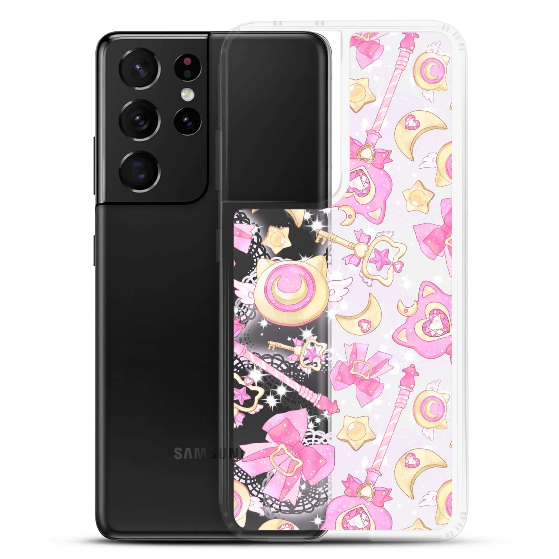 Protect your phone stylishly with the Magical Girl Samsung® Clear Case featuring playful graphics and magical designs.