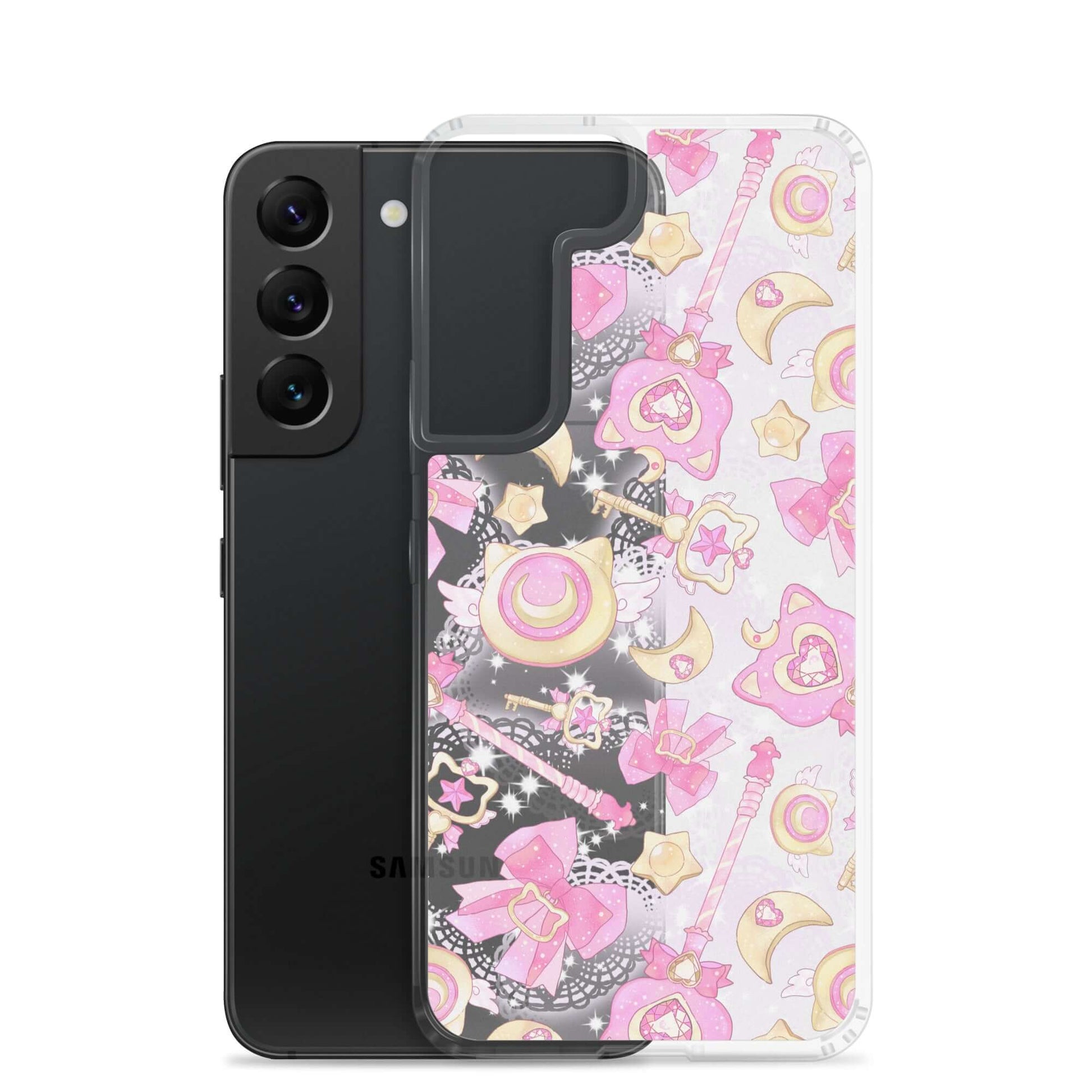 Stylish Magical Girl Samsung® Clear Case featuring whimsical designs, perfect for protecting your phone with charm.