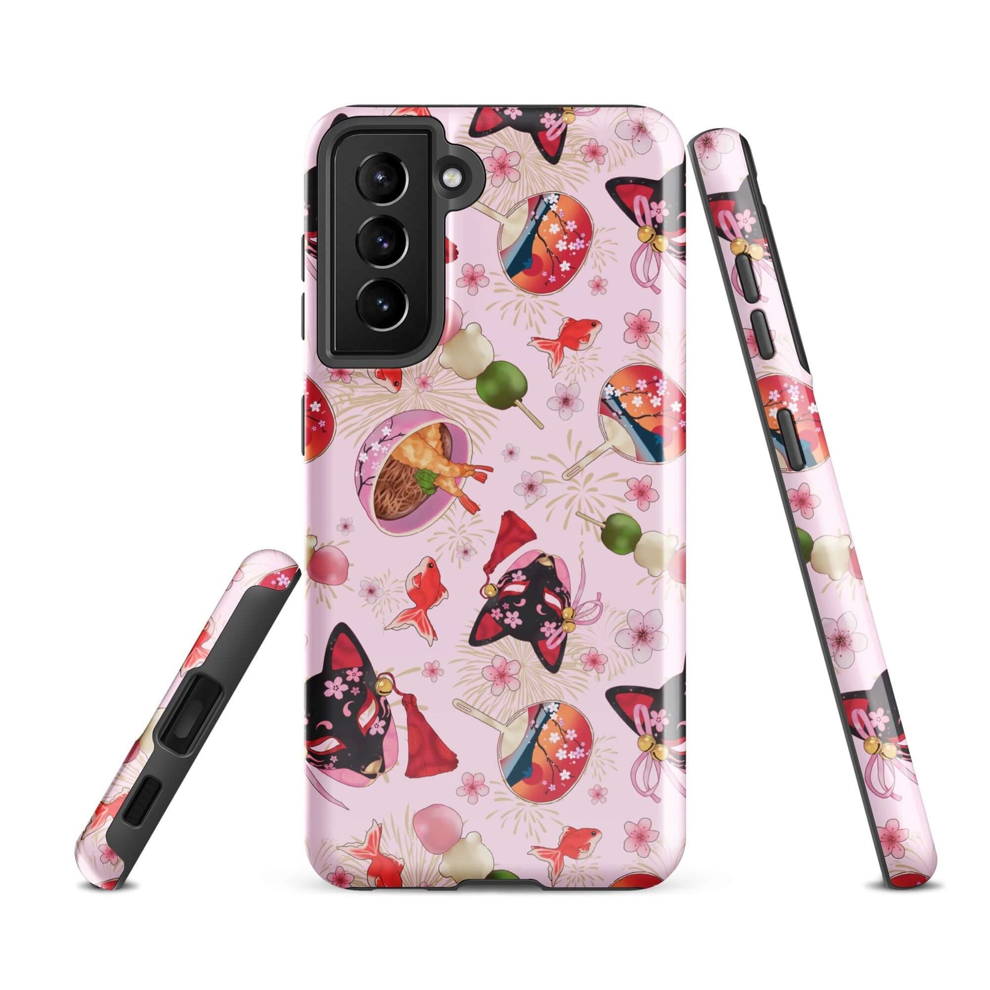 Stylish Matsuri Samsung® Tough Case features vibrant art, offering shock absorption and dual-layer protection for your phone.