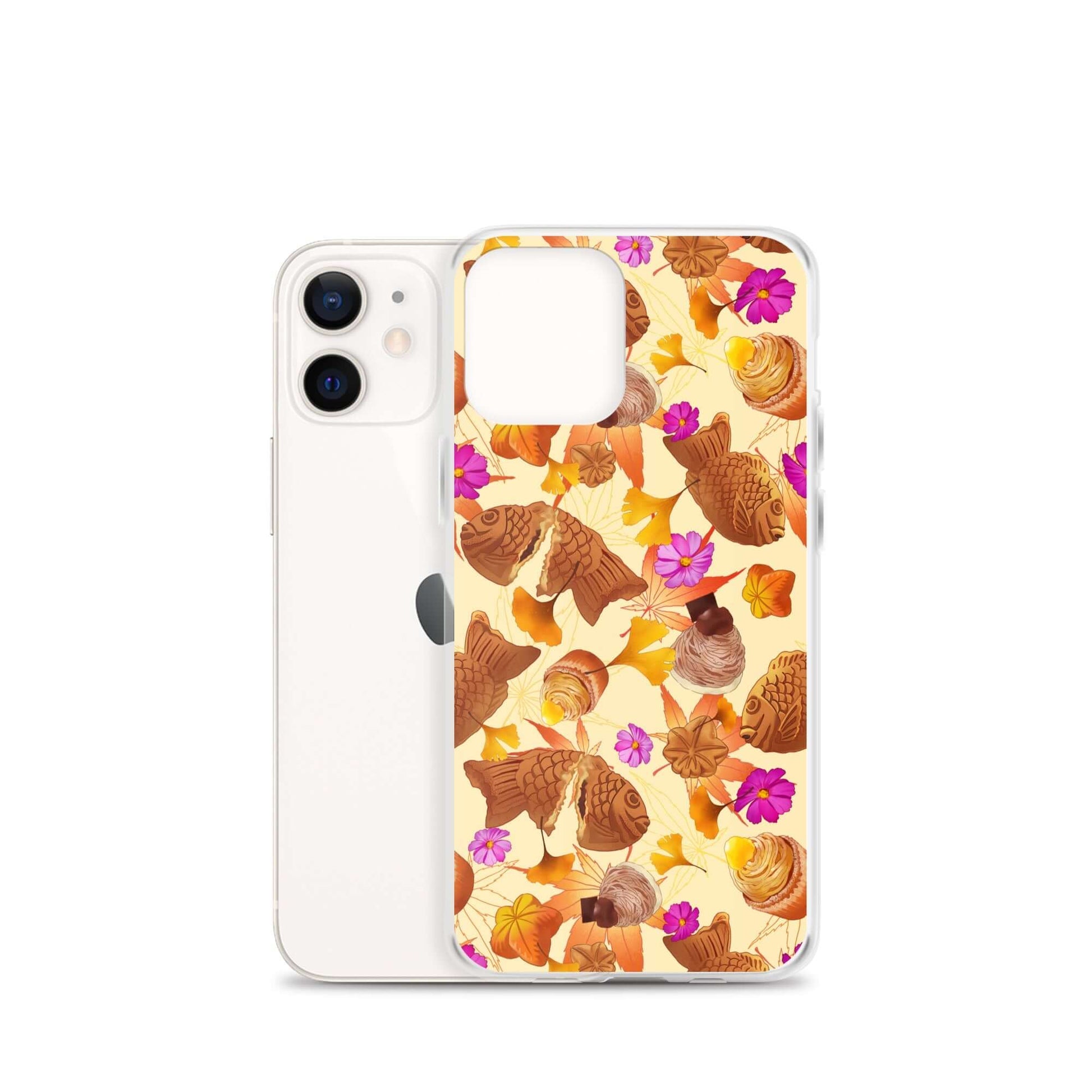 Stylish Momiji iPhone® Clear Case showcasing a vibrant design, offering protection from scratches and dust.