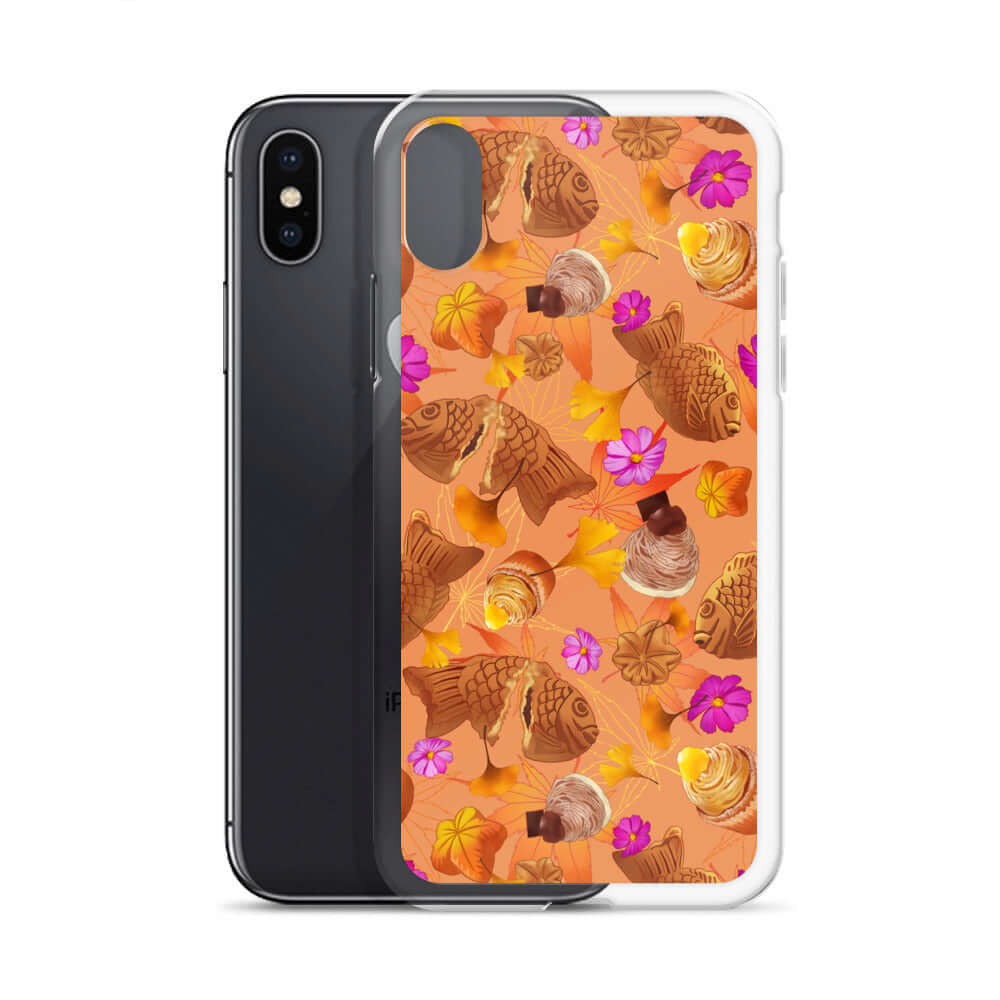 Stylish Momiji iPhone® Clear Case featuring a vibrant design, offering protection from scratches and dust.