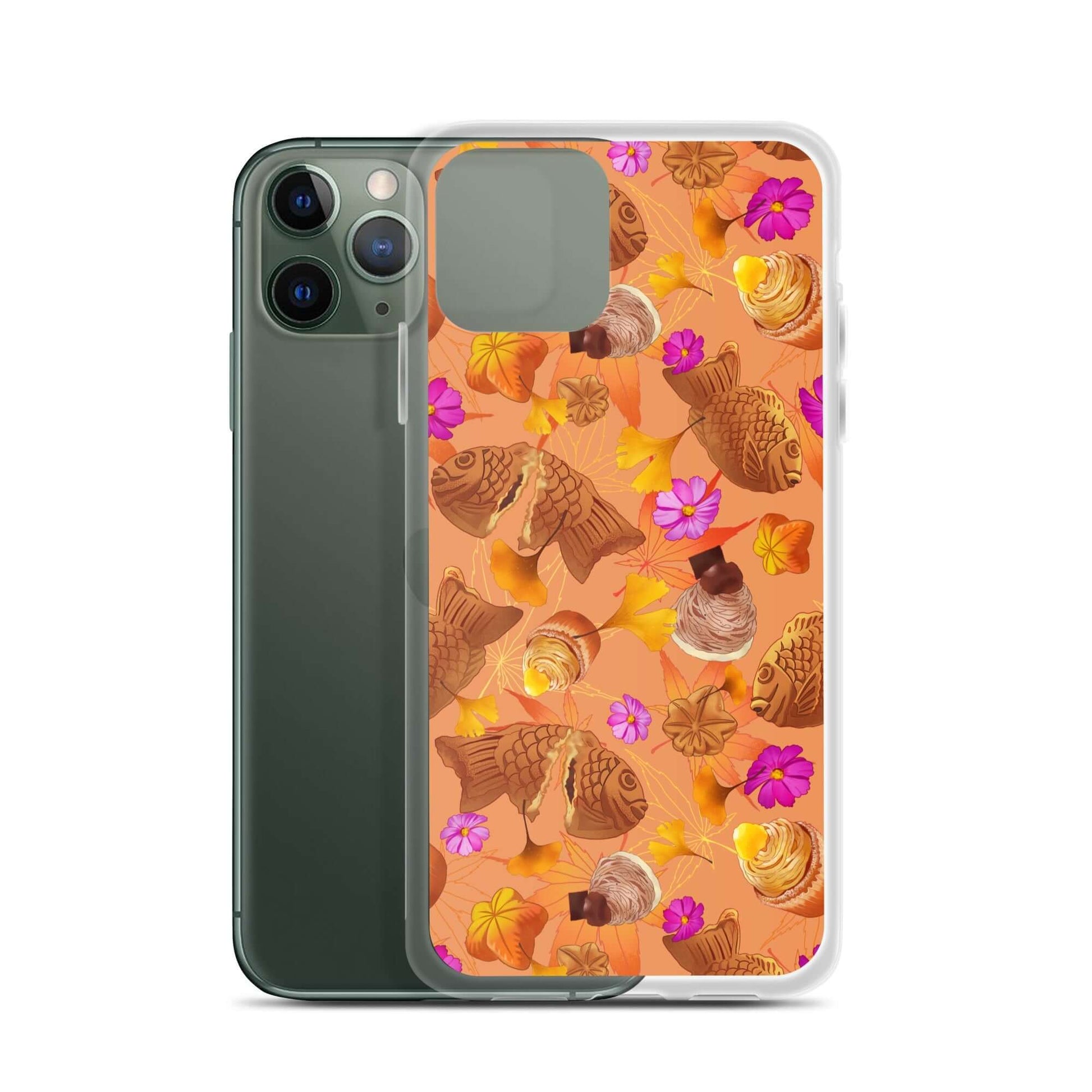 Stylish Momiji iPhone® Clear Case features vibrant design and durable protection against scratches and dirt.