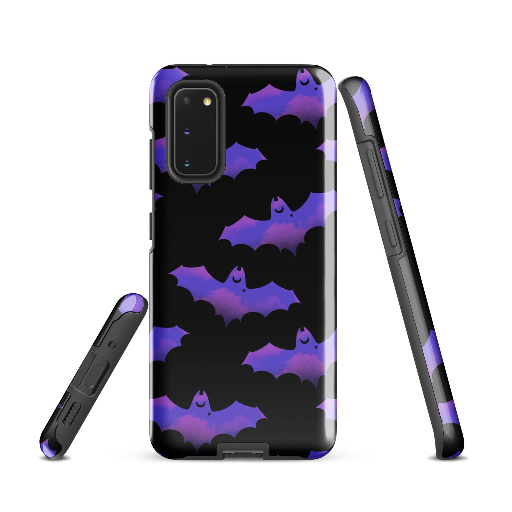Stylish Morrigan Samsung® Tough Case featuring bat designs, blending art with durability for ultimate phone protection.
