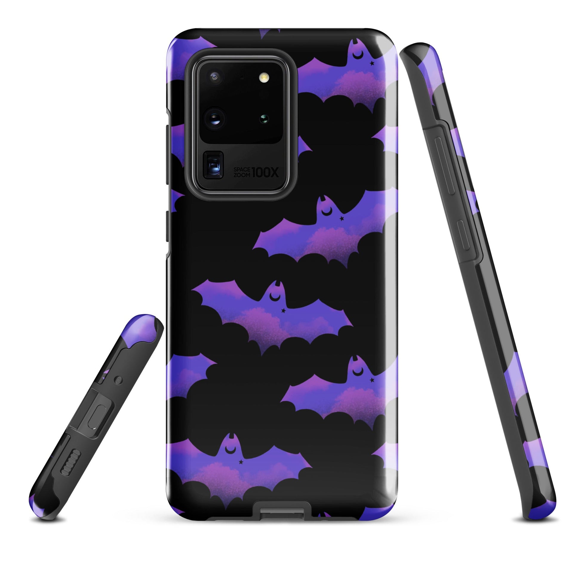 Stylish Morrigan Samsung® Tough Case featuring a bat design, offering durability and protection for your phone.