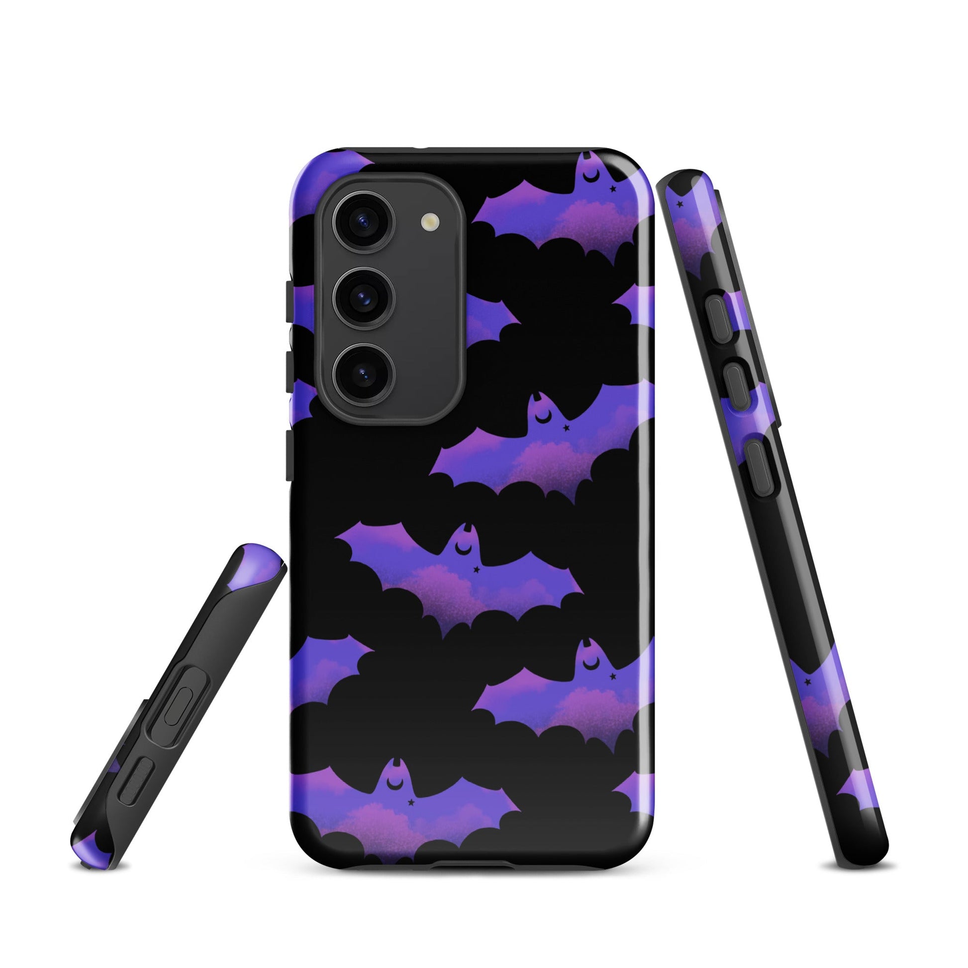 Morrigan Samsung® Tough Case features a sleek bat design, ensuring style and durability for your Galaxy S23.