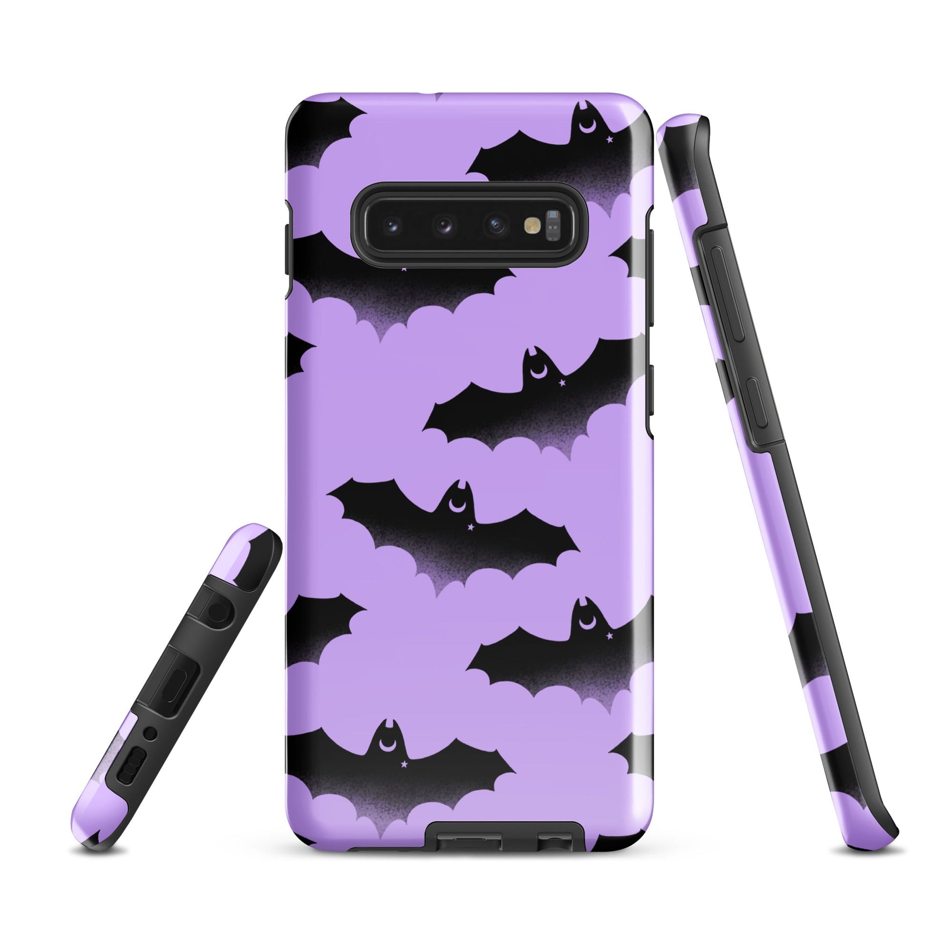 Stylish Morrigan Samsung® Tough Case featuring a bat design, offering impact resistance and dual-layer protection.