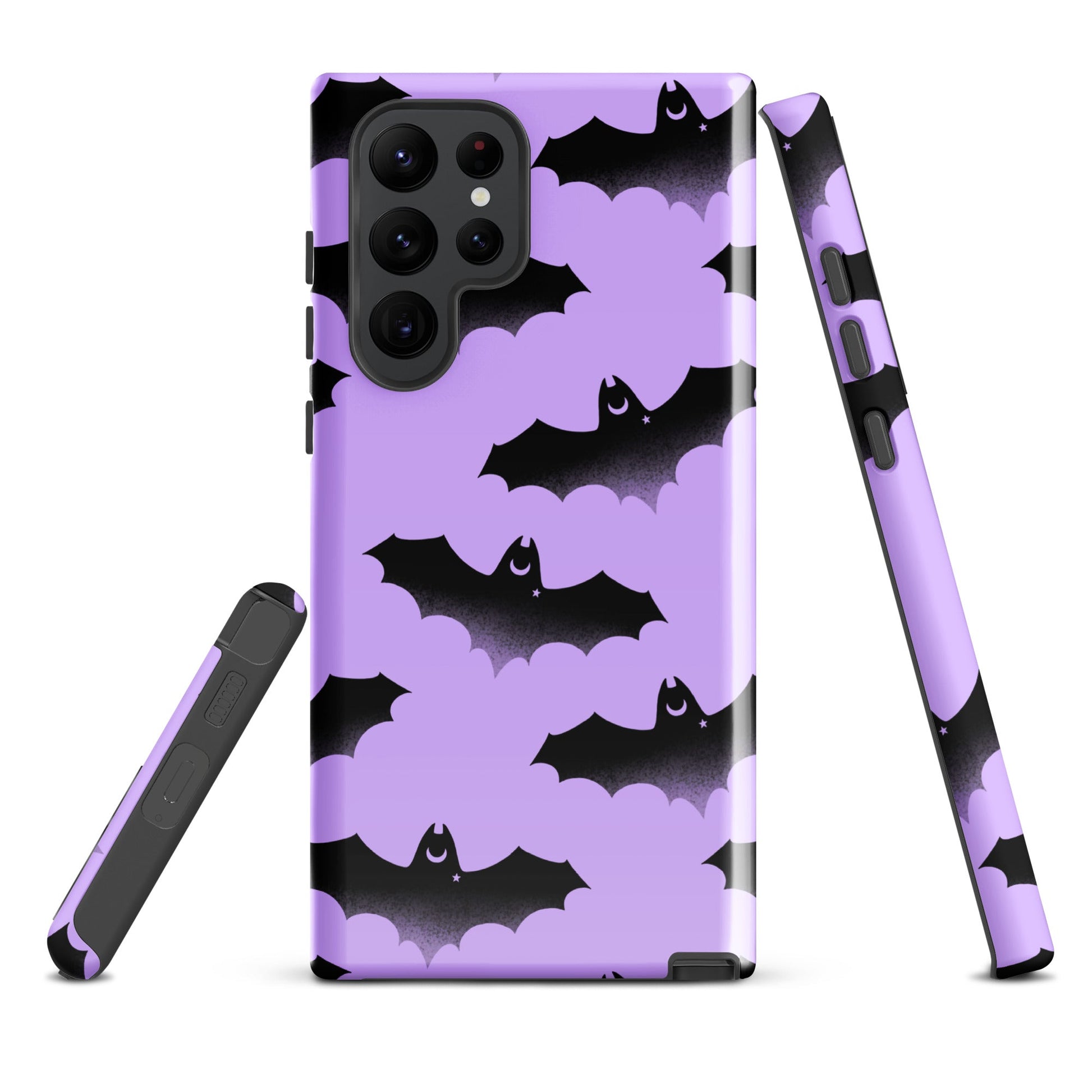 Stylish Morrigan Samsung® Tough Case featuring a bat design, offering durability and protection for your phone.