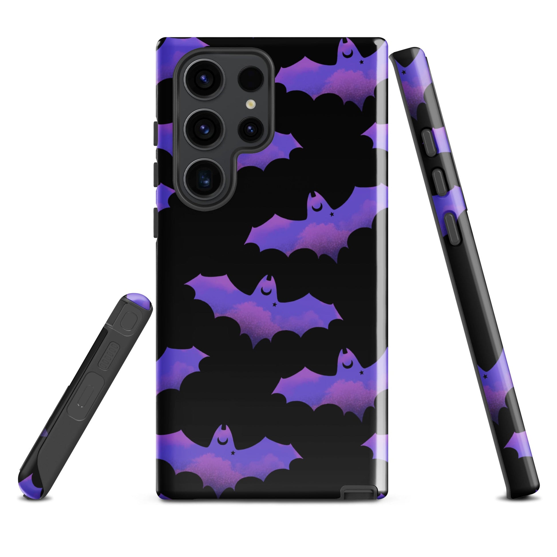 Morrigan Samsung® Tough Case features a stylish bat design, providing durable protection for your Galaxy phone.