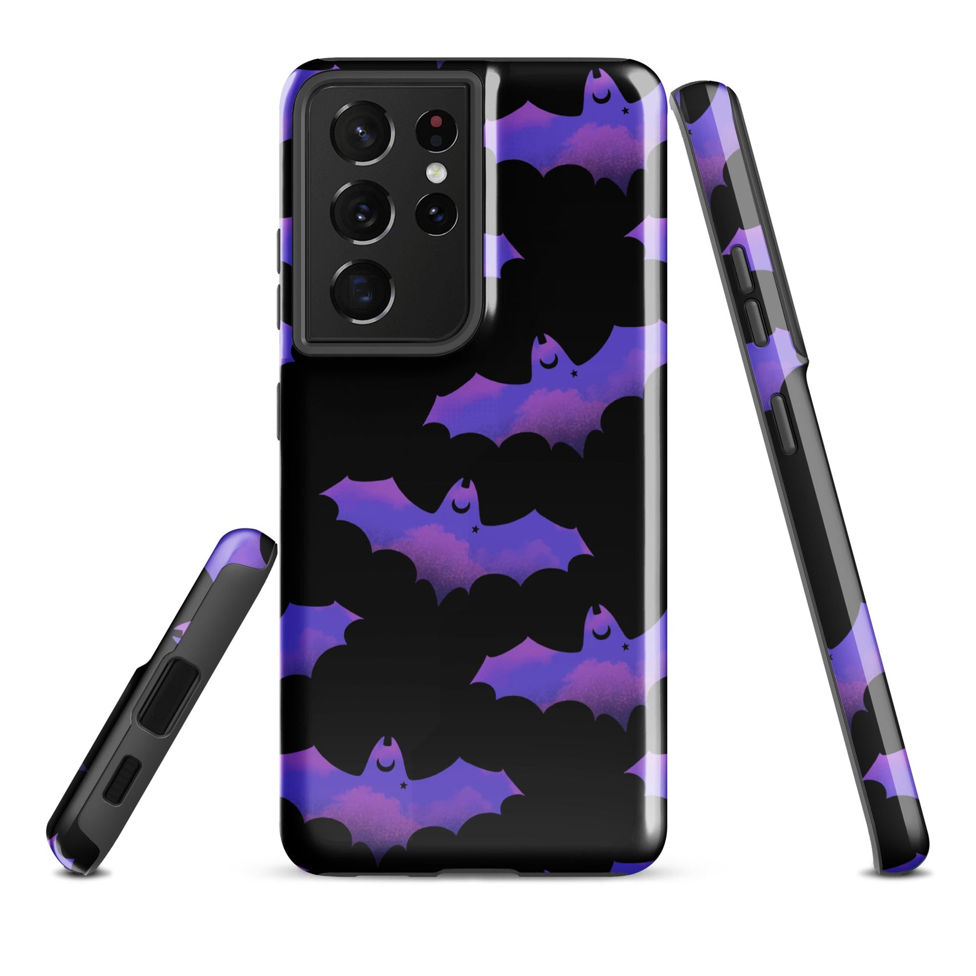 Stylish Morrigan Samsung® Tough Case featuring bats, designed for impact resistance and sleek protection.