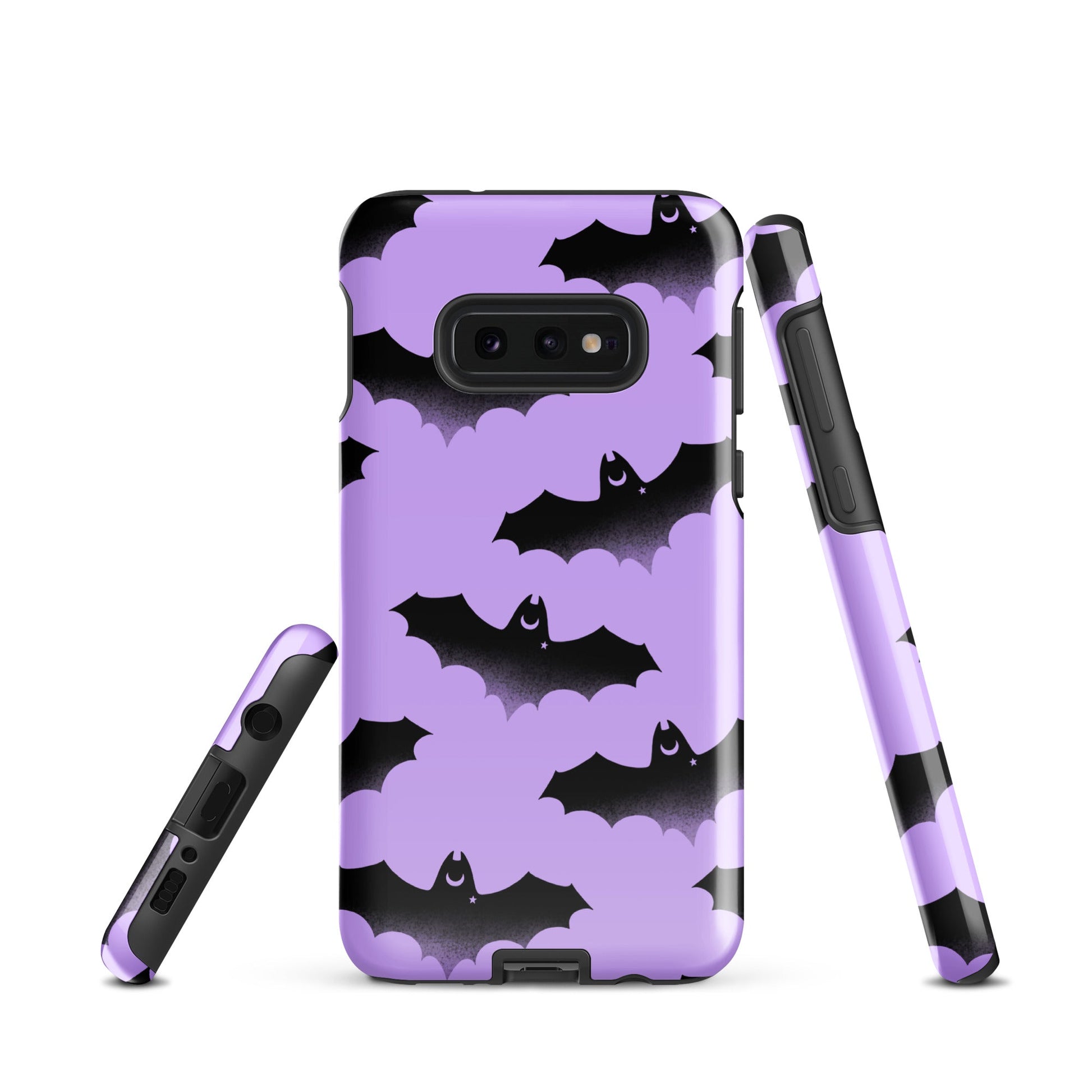 Protect your phone in style with the Morrigan Samsung® Tough Case featuring a unique bat design and dual-layer durability.