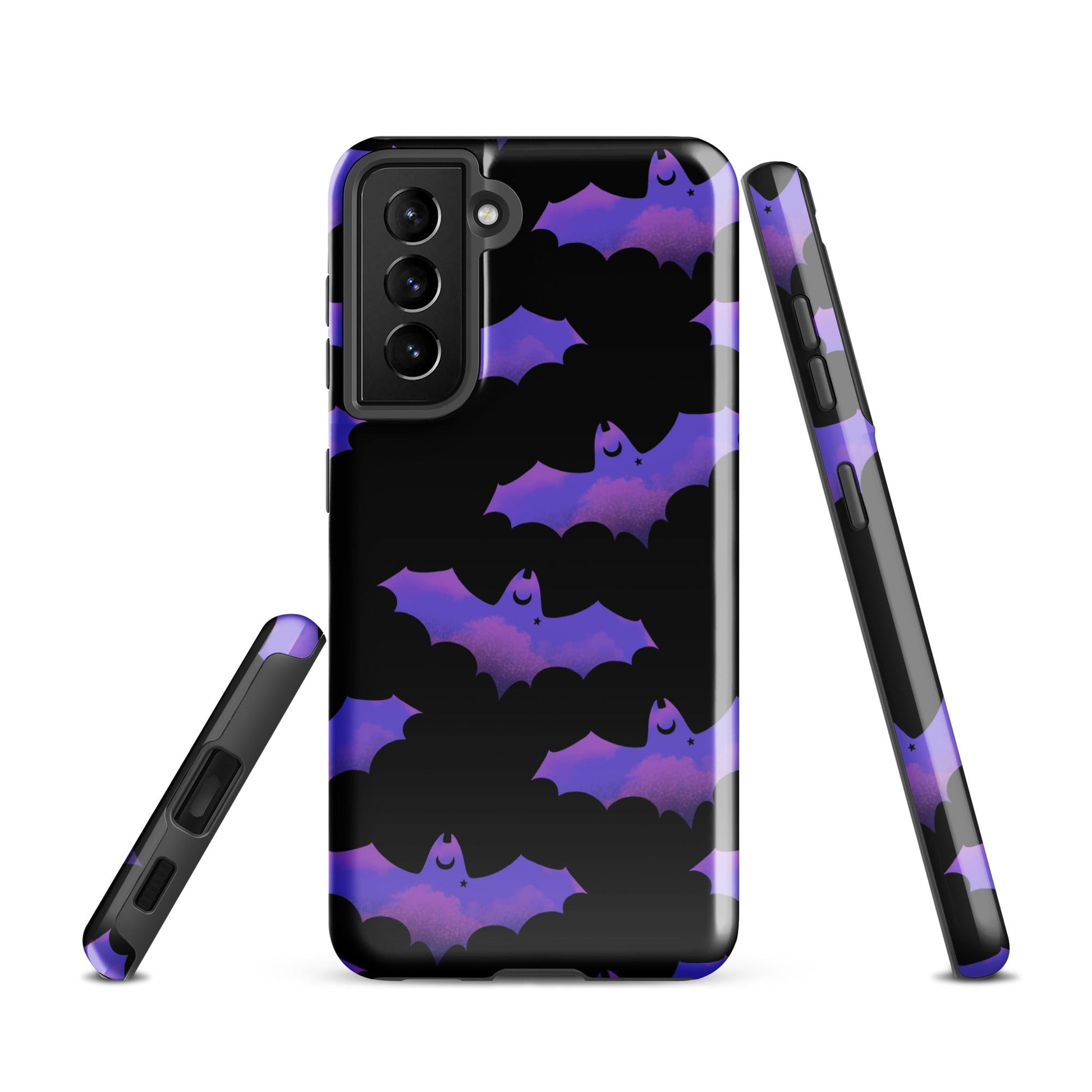 Morrigan Samsung® Tough Case features a sleek, bat-themed design for stylish protection against bumps and scratches.