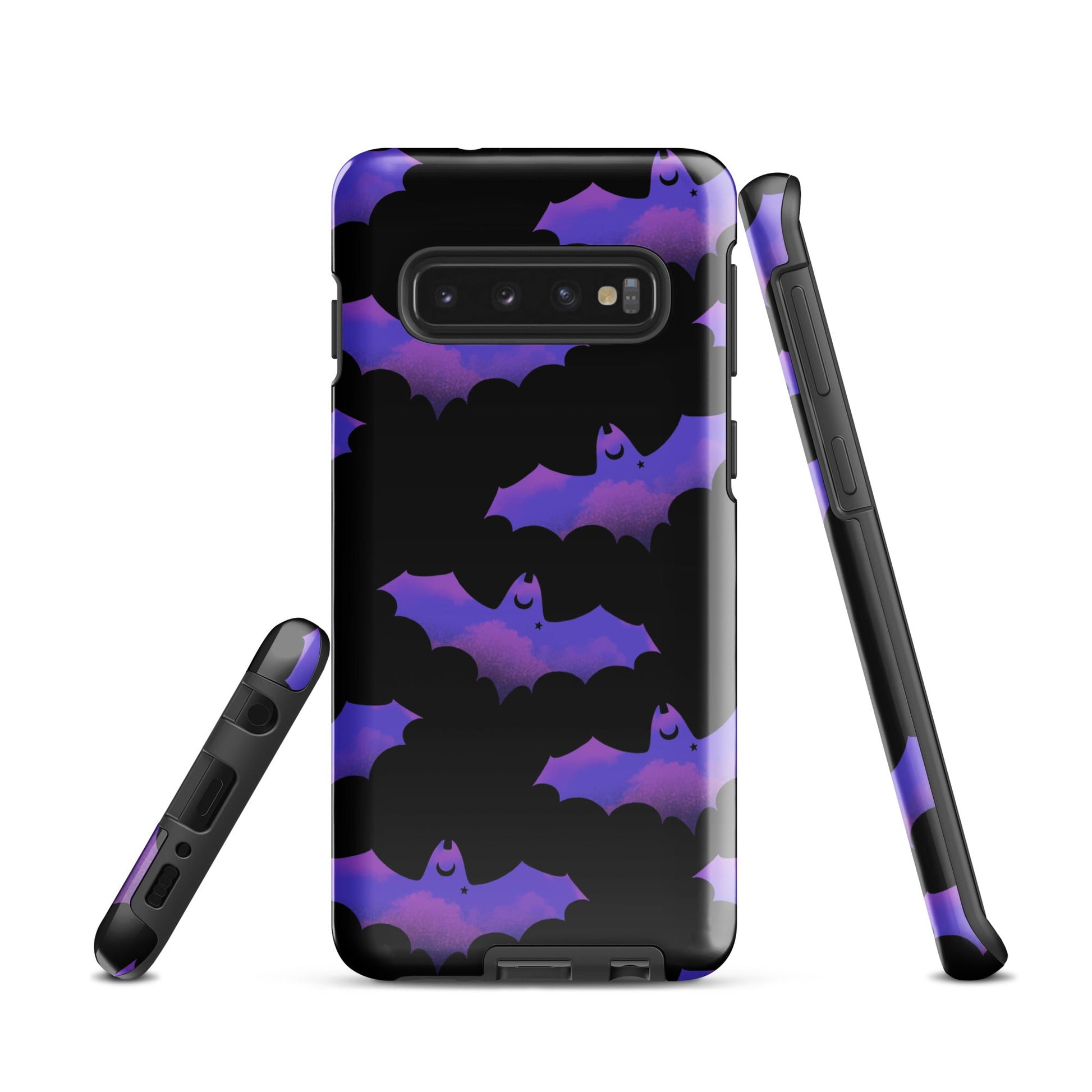 Stylish Morrigan Samsung® Tough Case features a vibrant bat design, ensuring durability and protection for your phone.